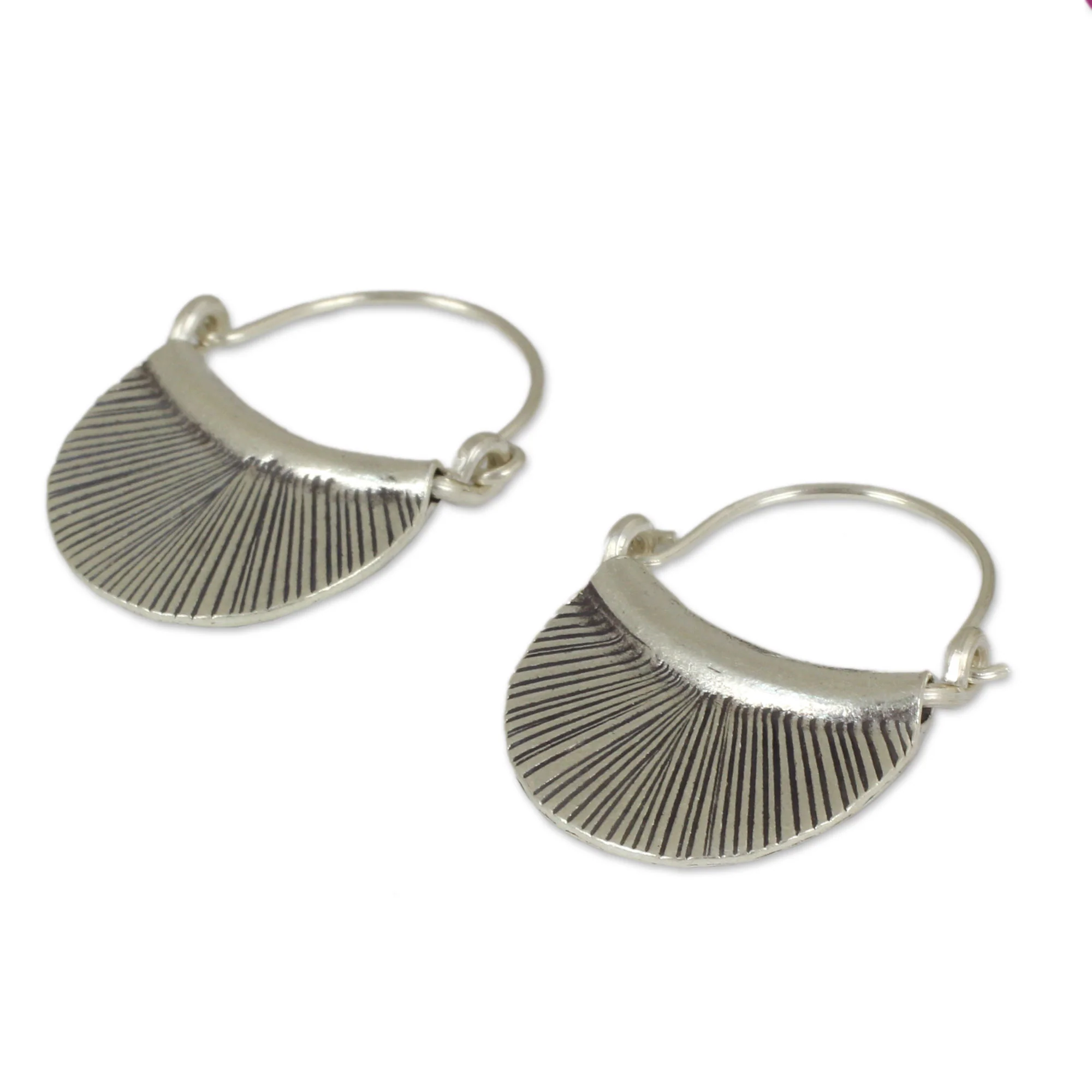 Diva Fine Silver Hinged Hoop Earrings - Image 3