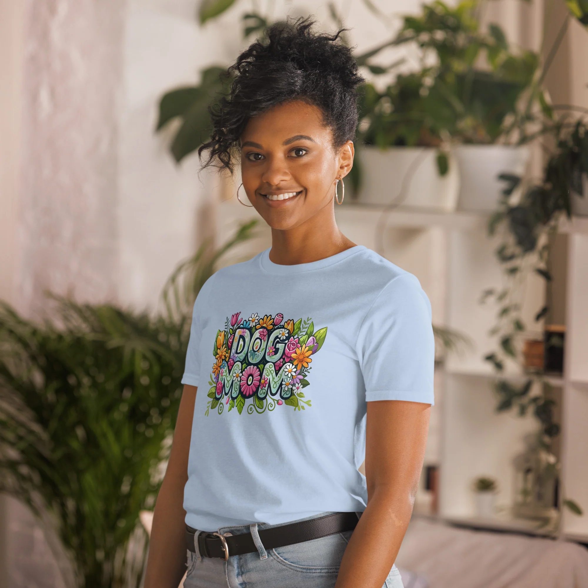 Dog Mom Flower Fun T-Shirt - Image 2
