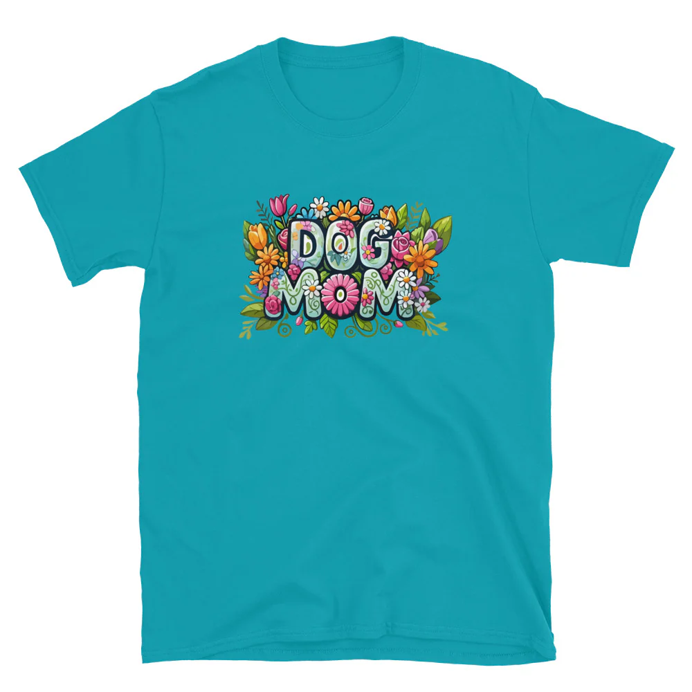 Dog Mom Flower Fun T-Shirt - Image 9