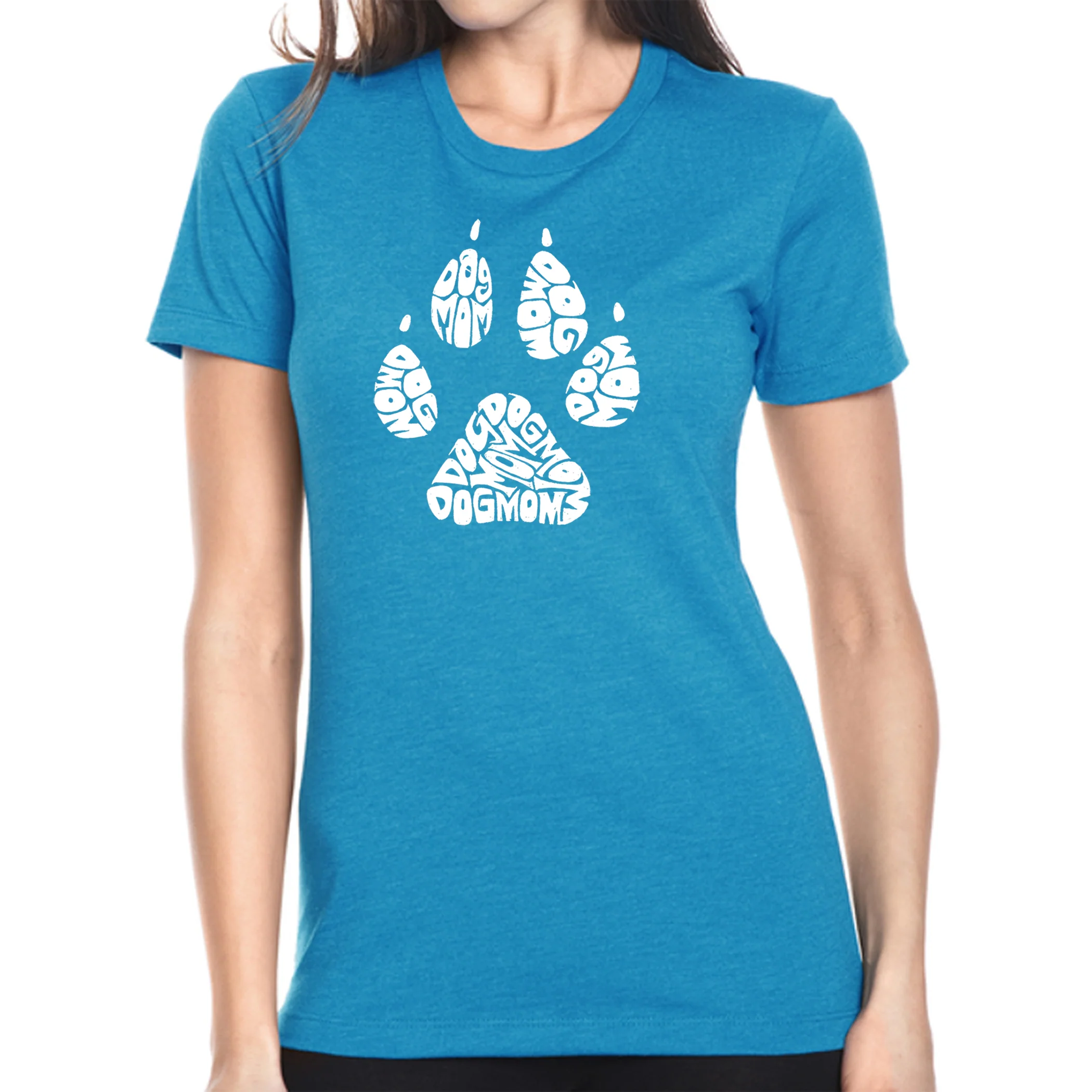 Dog Mom - Women's Premium Blend Word Art T-Shirt - Image 3