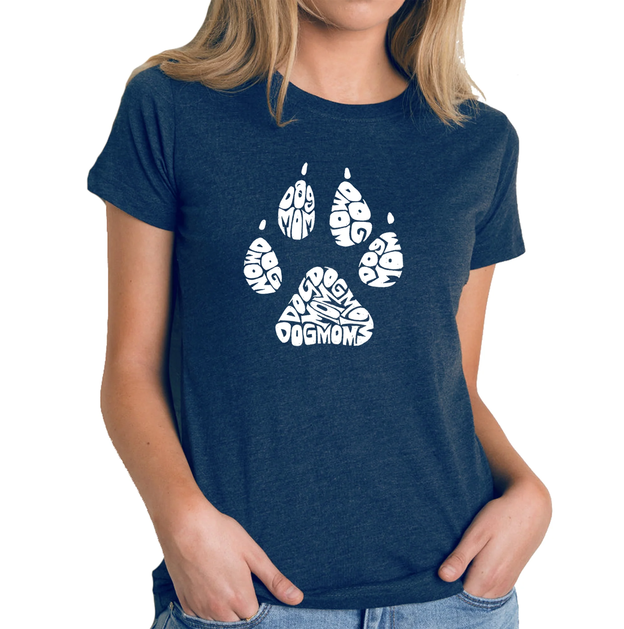Dog Mom - Women's Premium Blend Word Art T-Shirt - Image 4