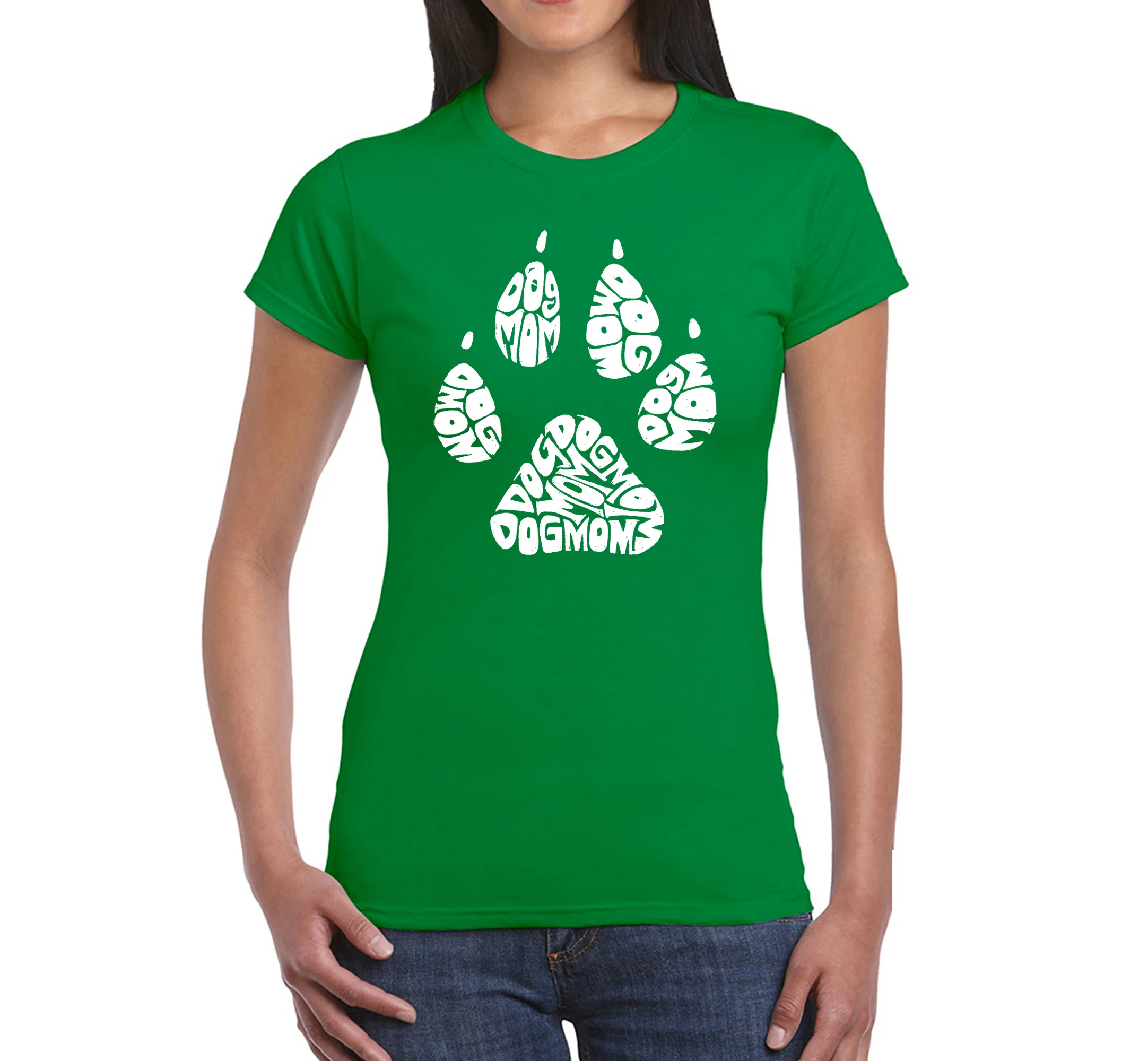 Dog Mom  - Women's Word Art T-Shirt - Image 5