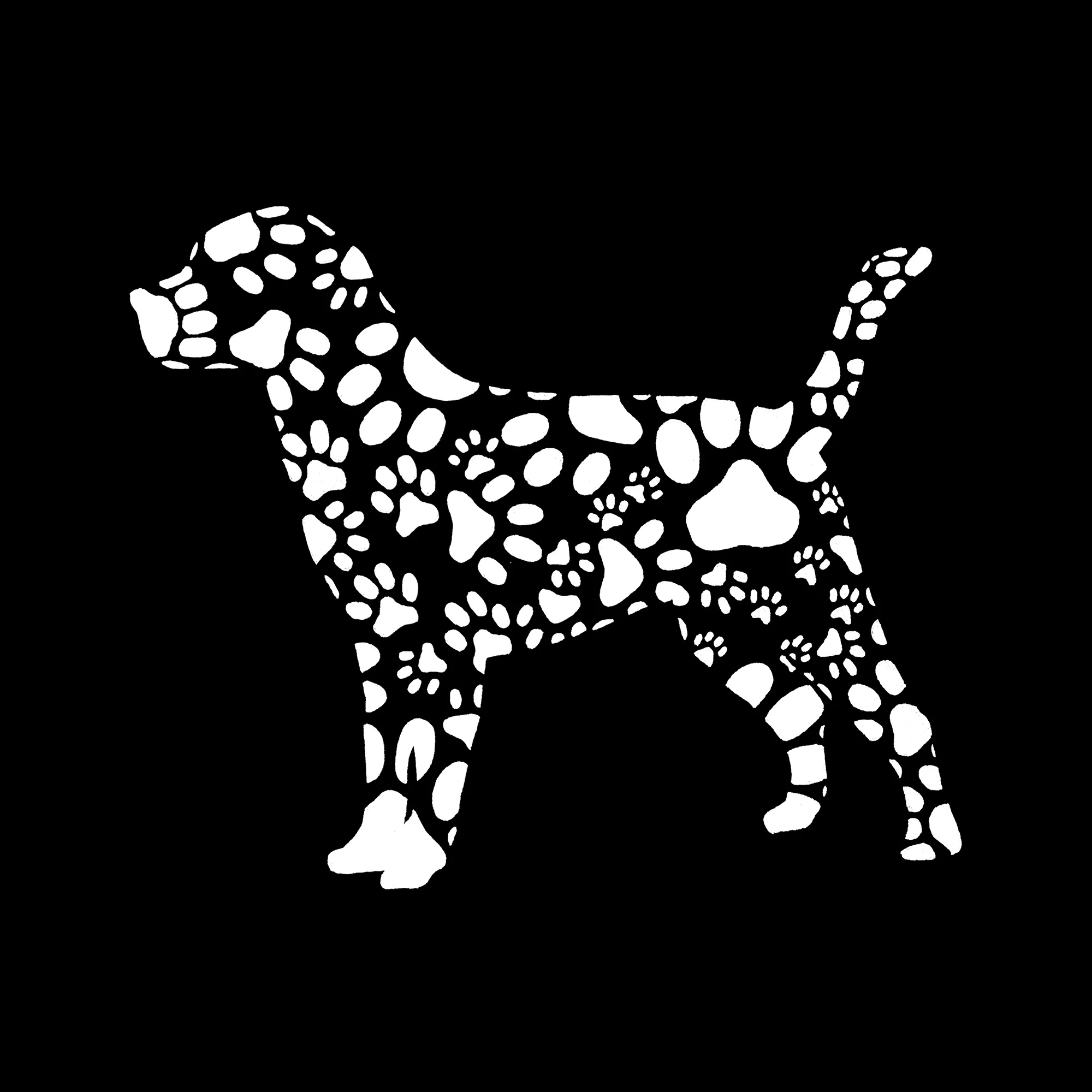 Dog Paw Prints  - Large Word Art Tote Bag - Image 2