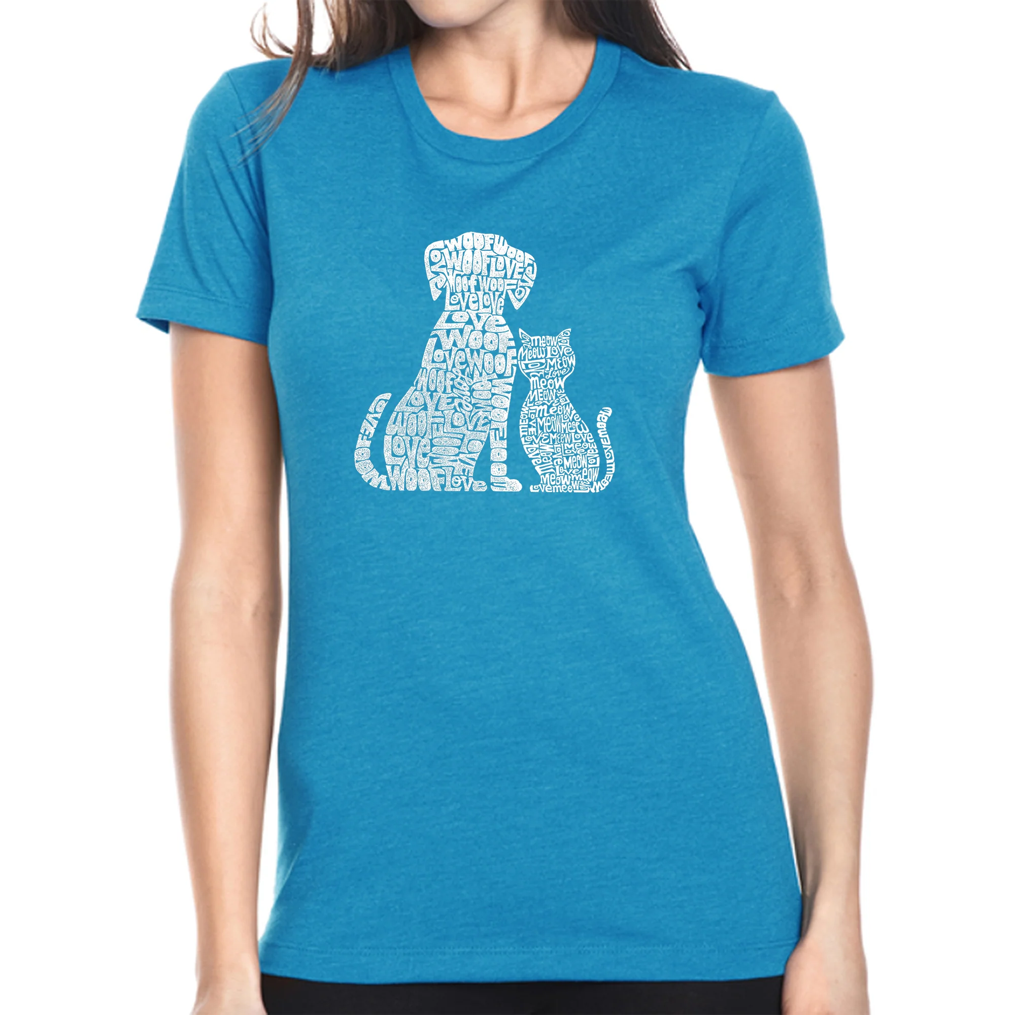 Dogs and Cats  - Women's Premium Blend Word Art T-Shirt - Image 2
