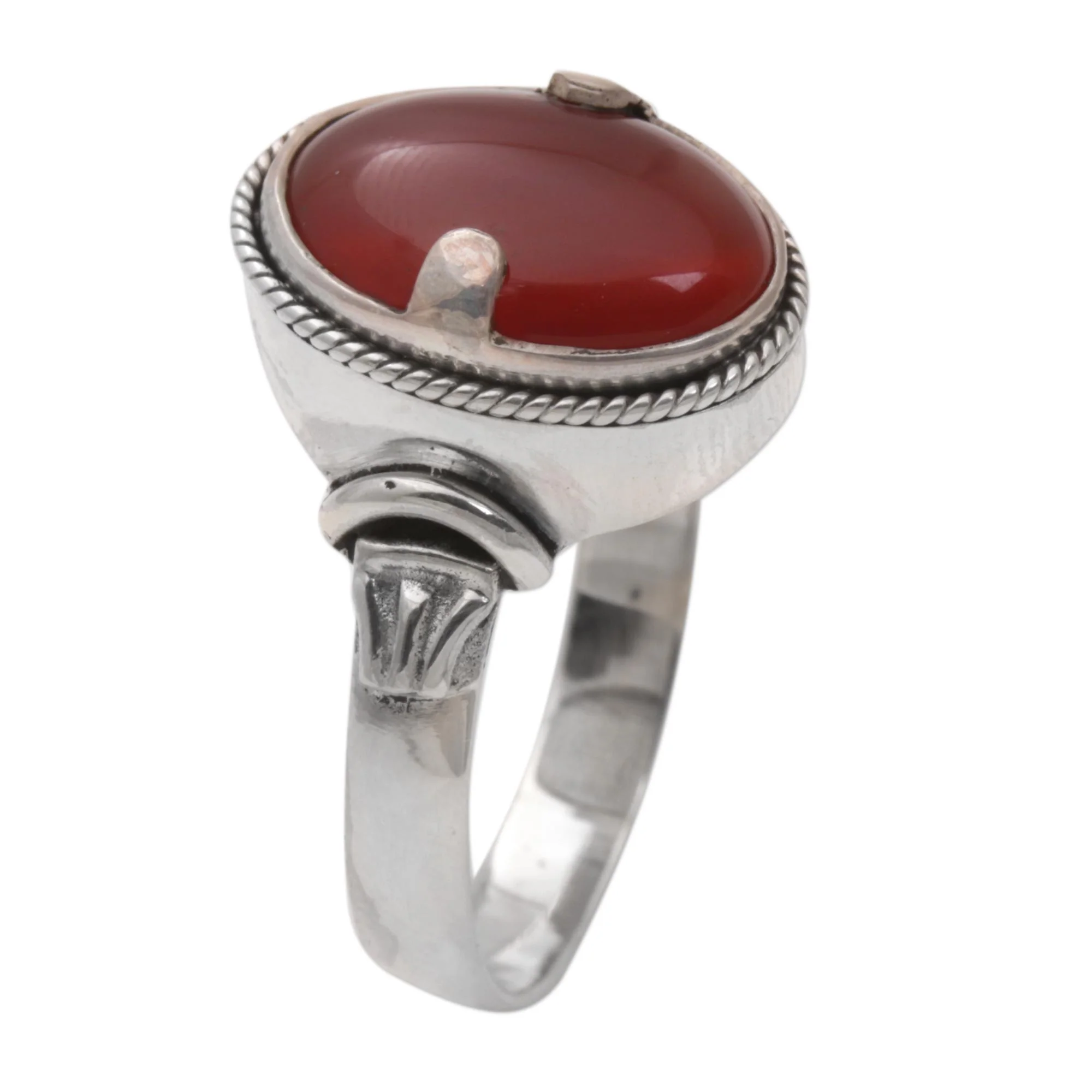 Dragon Eye Unique Sterling Silver and Carnelian Ring - Image 3