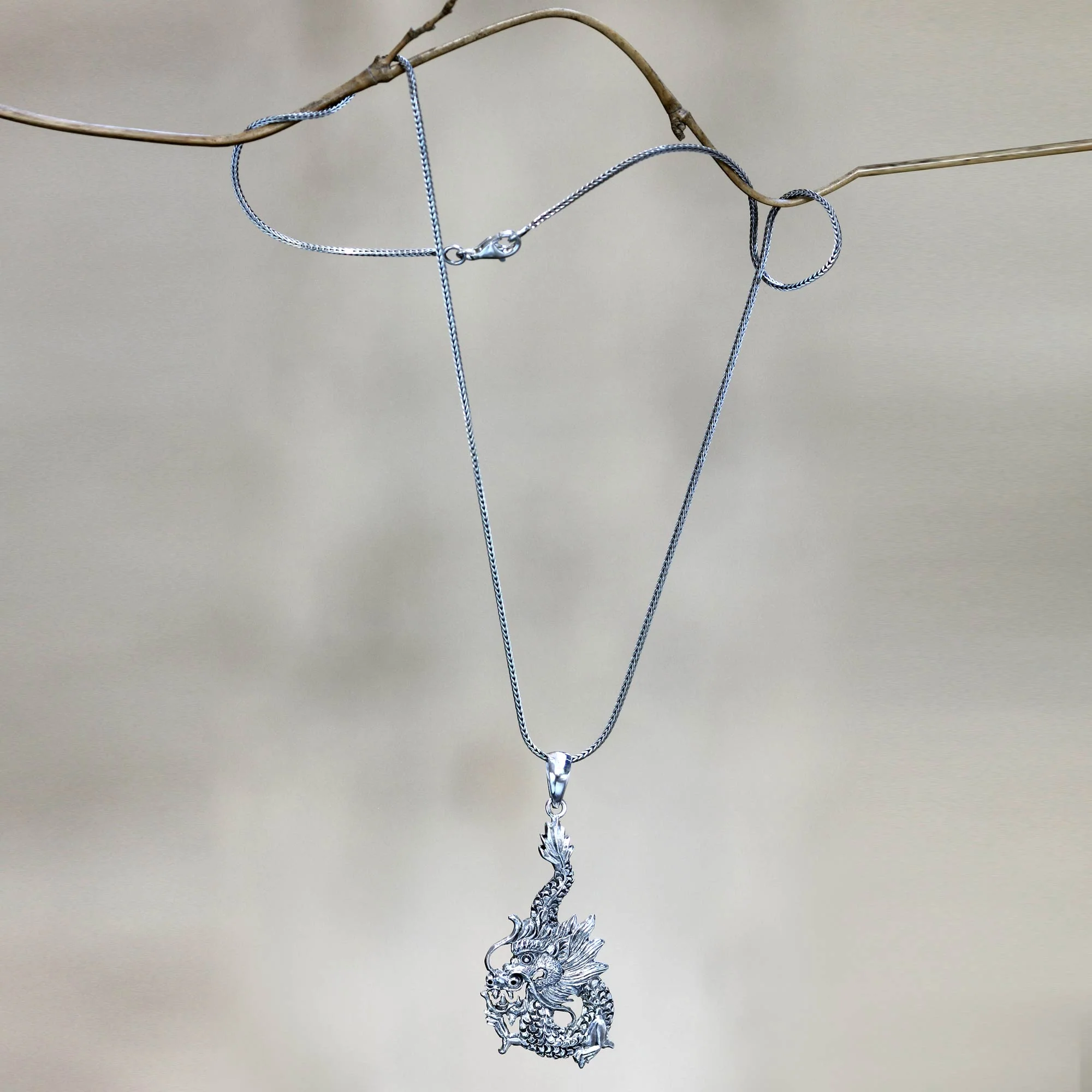 Dragon Splendor Sterling Silver Necklace - Image 2