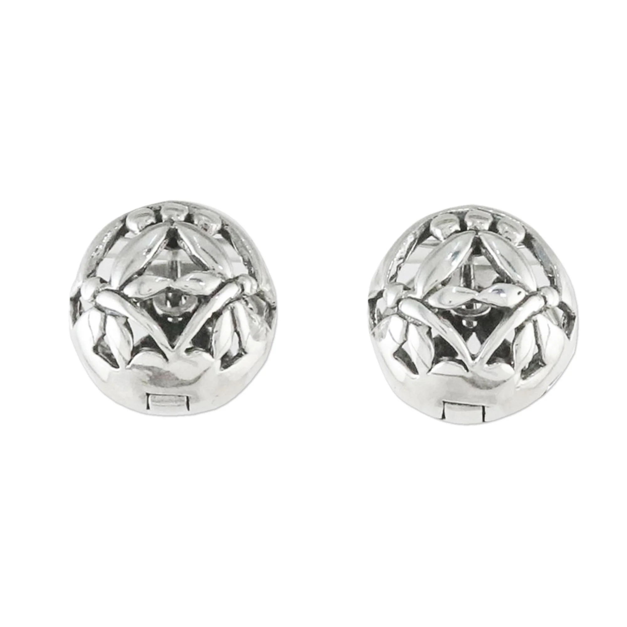 Dragonfly Reflection Sterling Silver Dragonfly Hoop Earrings from Thailand - Image 2