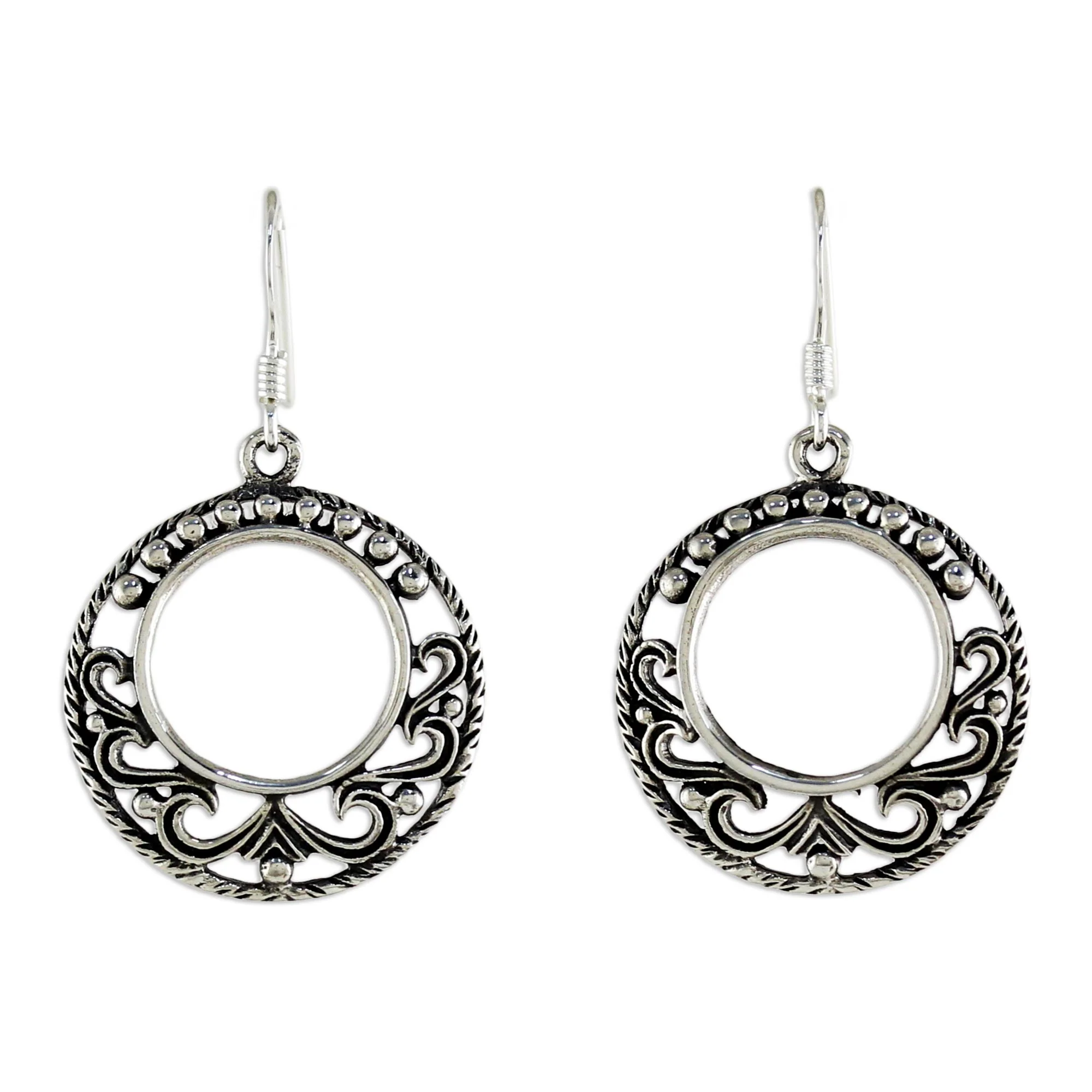 Dream Catcher Fair Trade Sterling Silver Dangle Earrings - Image 2
