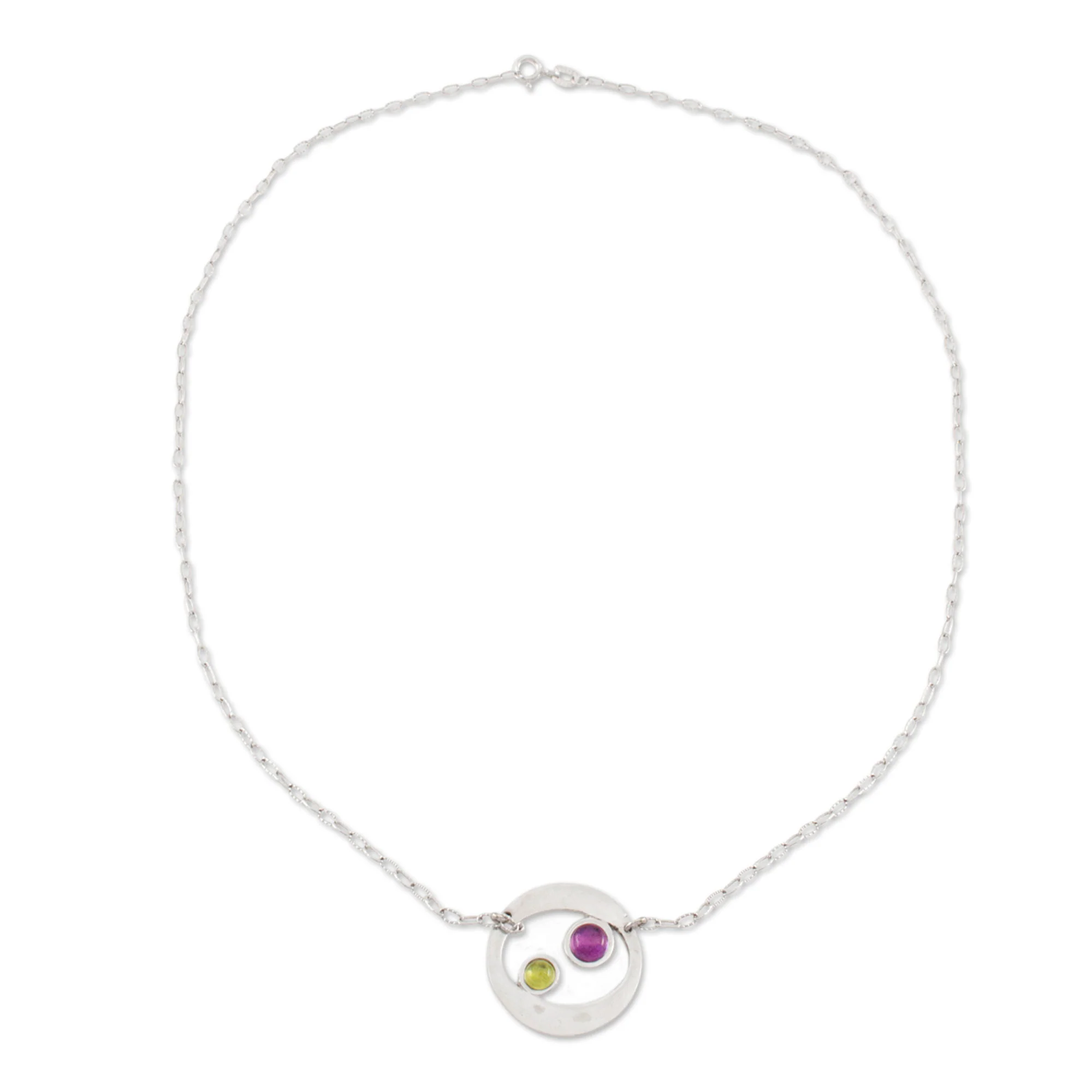 Drifters Amethyst and peridot pendant necklace - Image 2