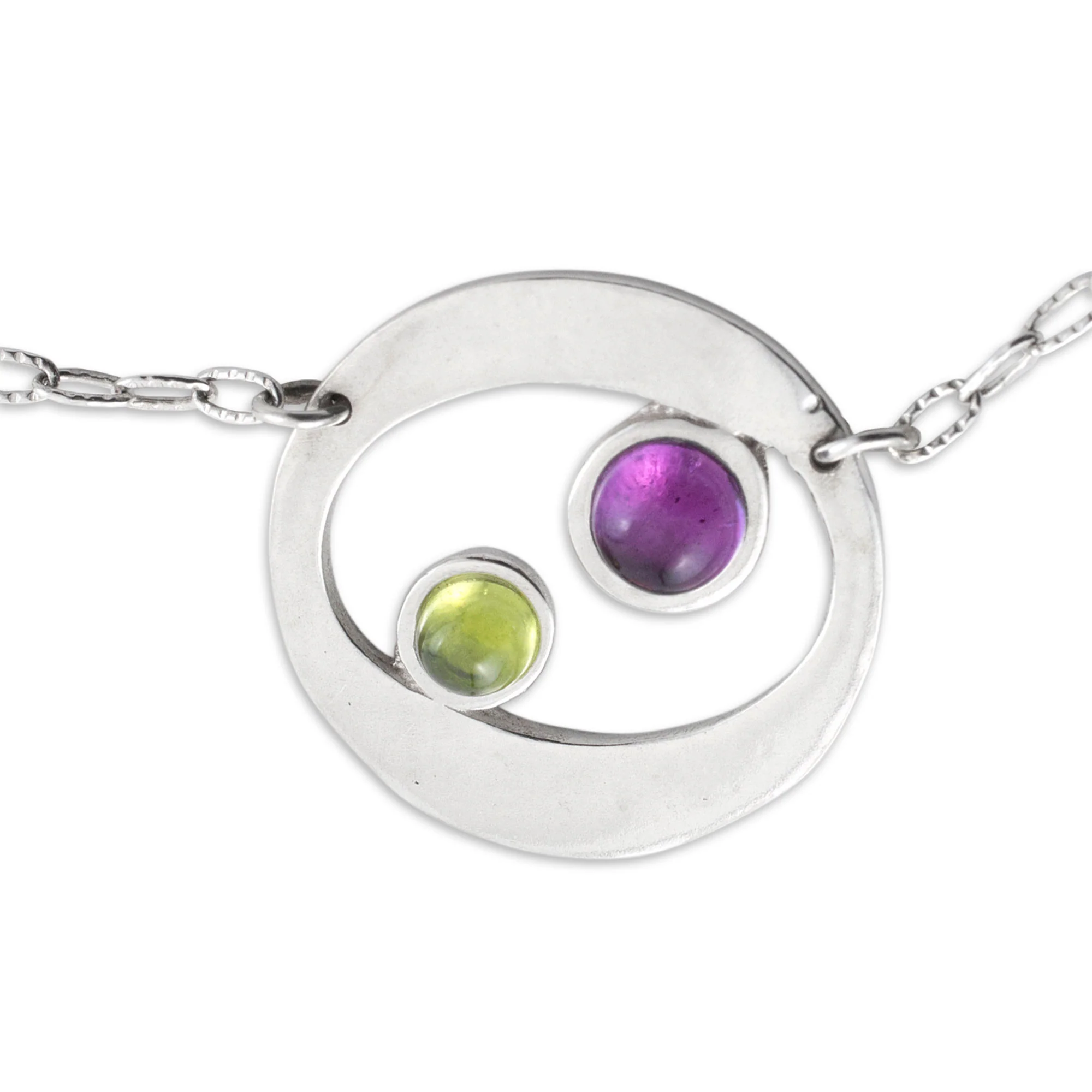 Drifters Amethyst and peridot pendant necklace - Image 4