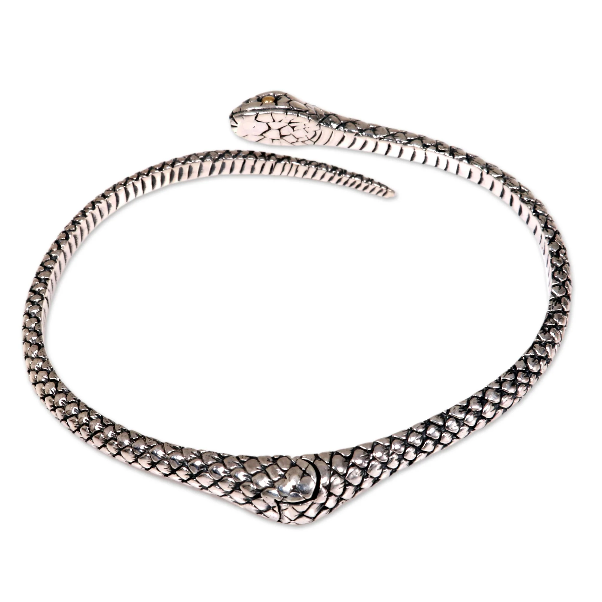 Earth Serpent Silver Cuff Bracelet - Image 3