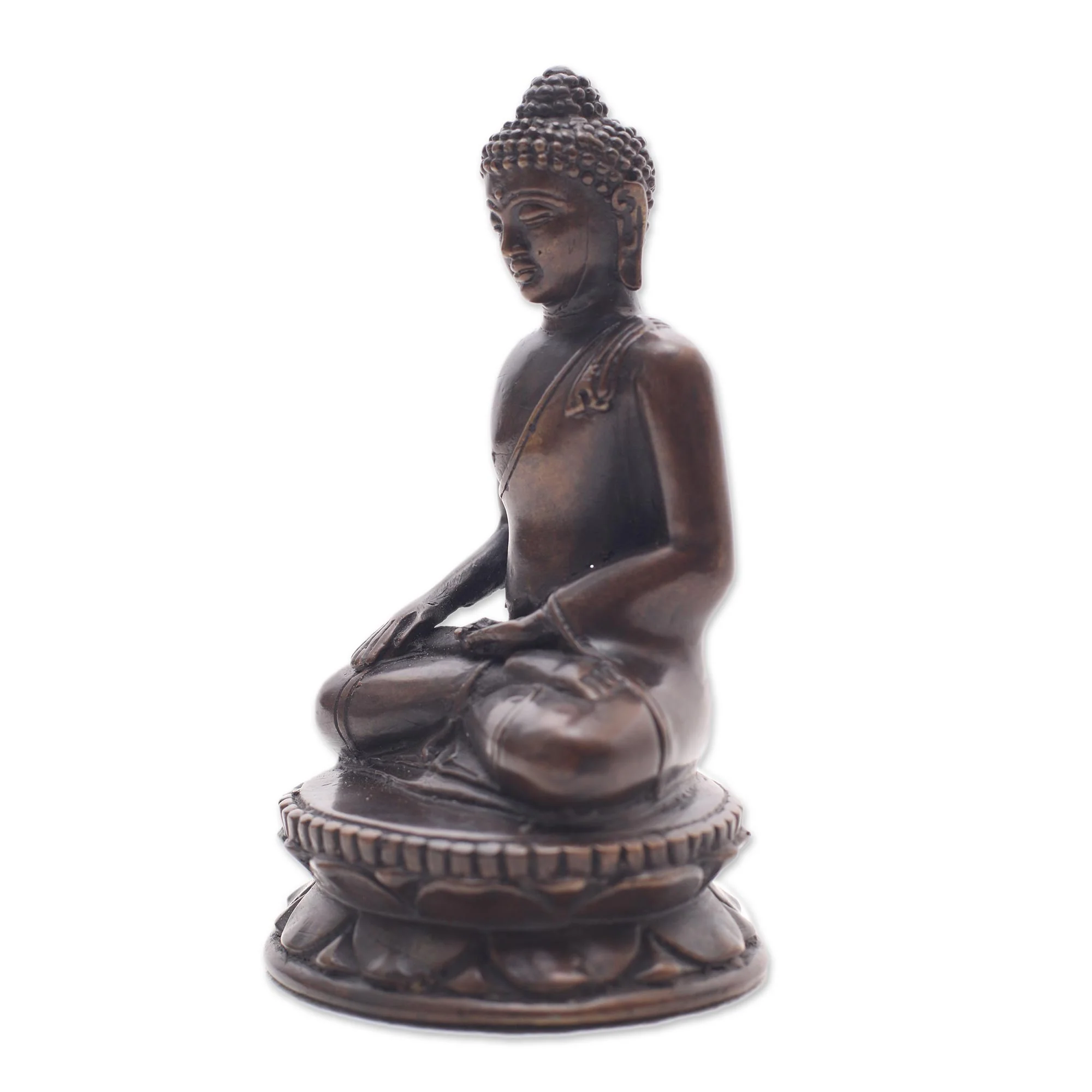 Earth Witness Bronze Statuette of Balinese Buddha - Image 5
