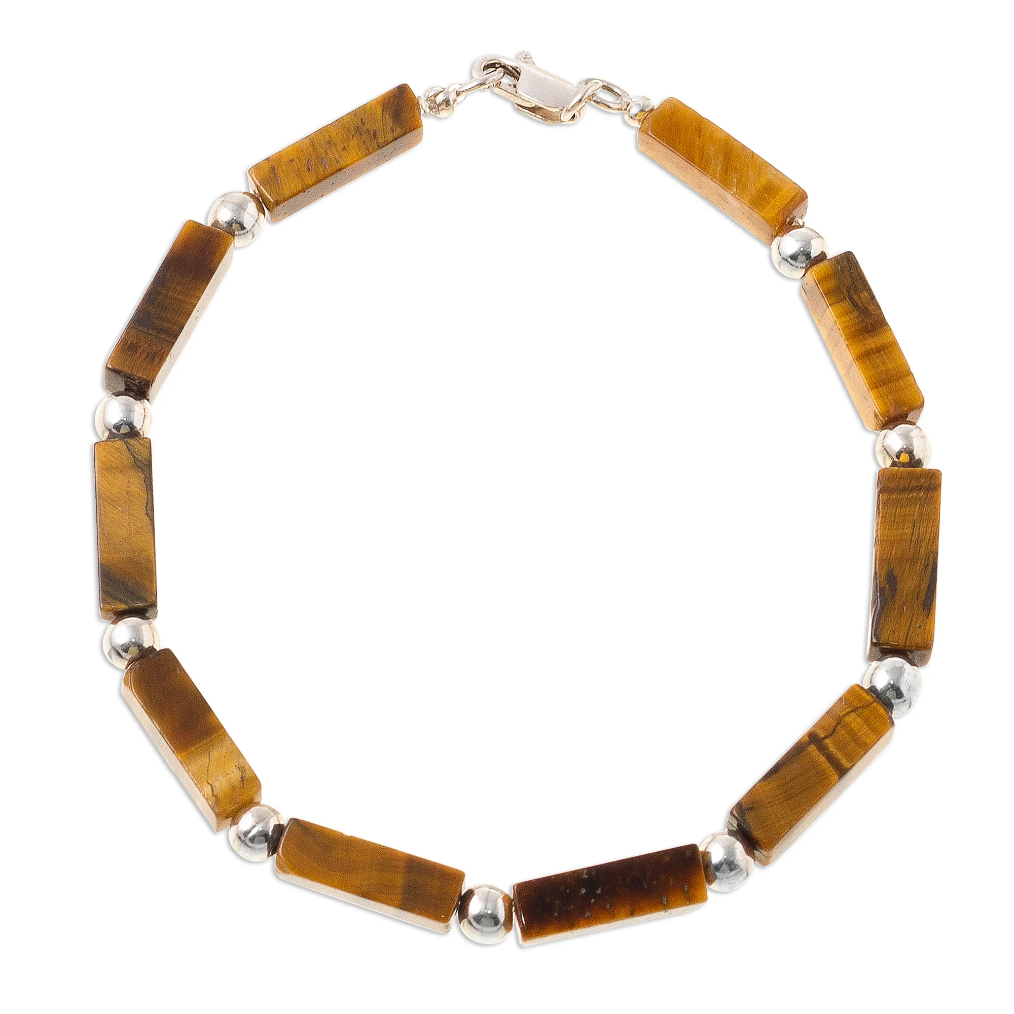 Earthen Sophistication Tiger's Eye Beaded Bracelet Crafted in Peru - Image 2