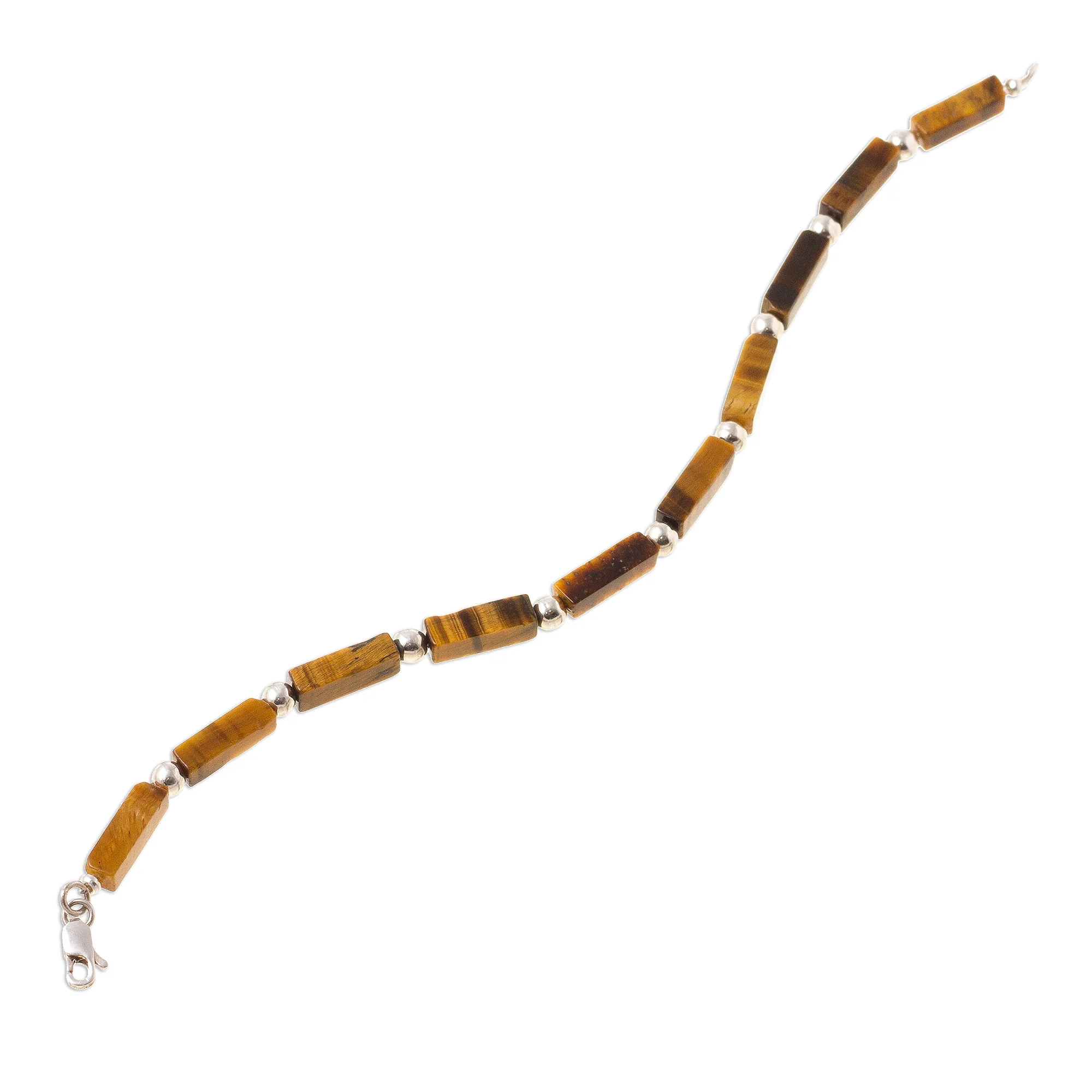 Earthen Sophistication Tiger's Eye Beaded Bracelet Crafted in Peru - Image 4