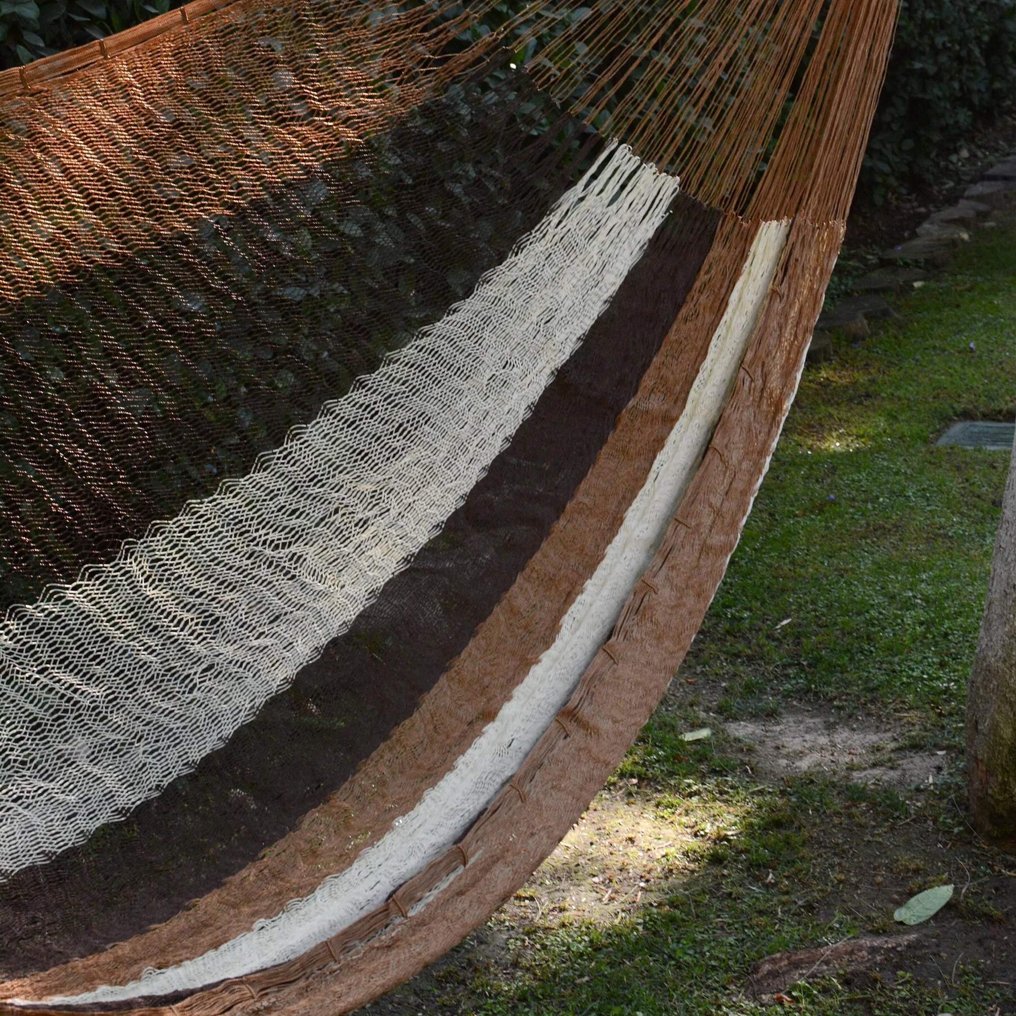Earthtone Coffee & Chocolate Nylon Mayan Rope Hammock - Image 3