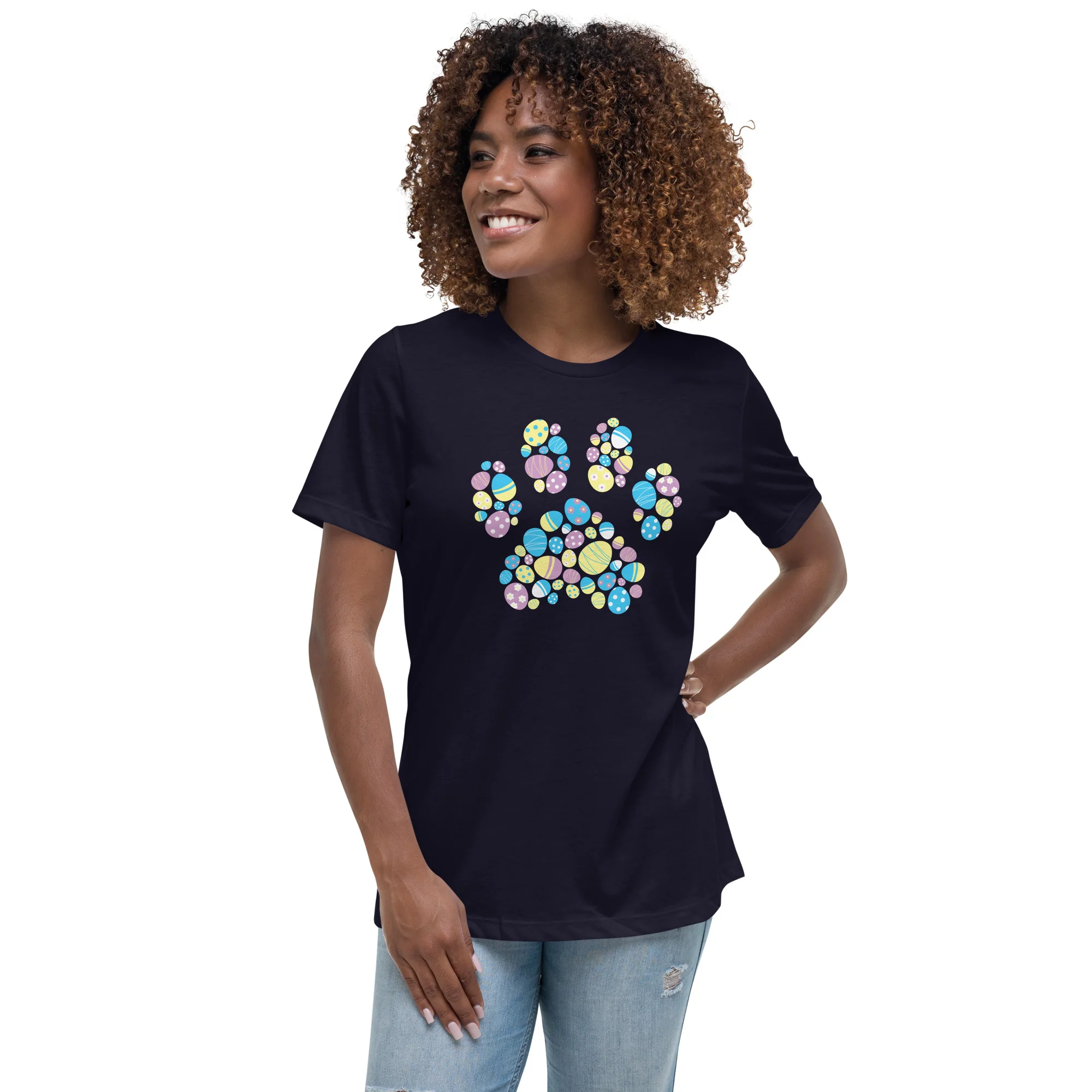 Easter Egg Paw Women's Relaxed T-Shirt - Image 2