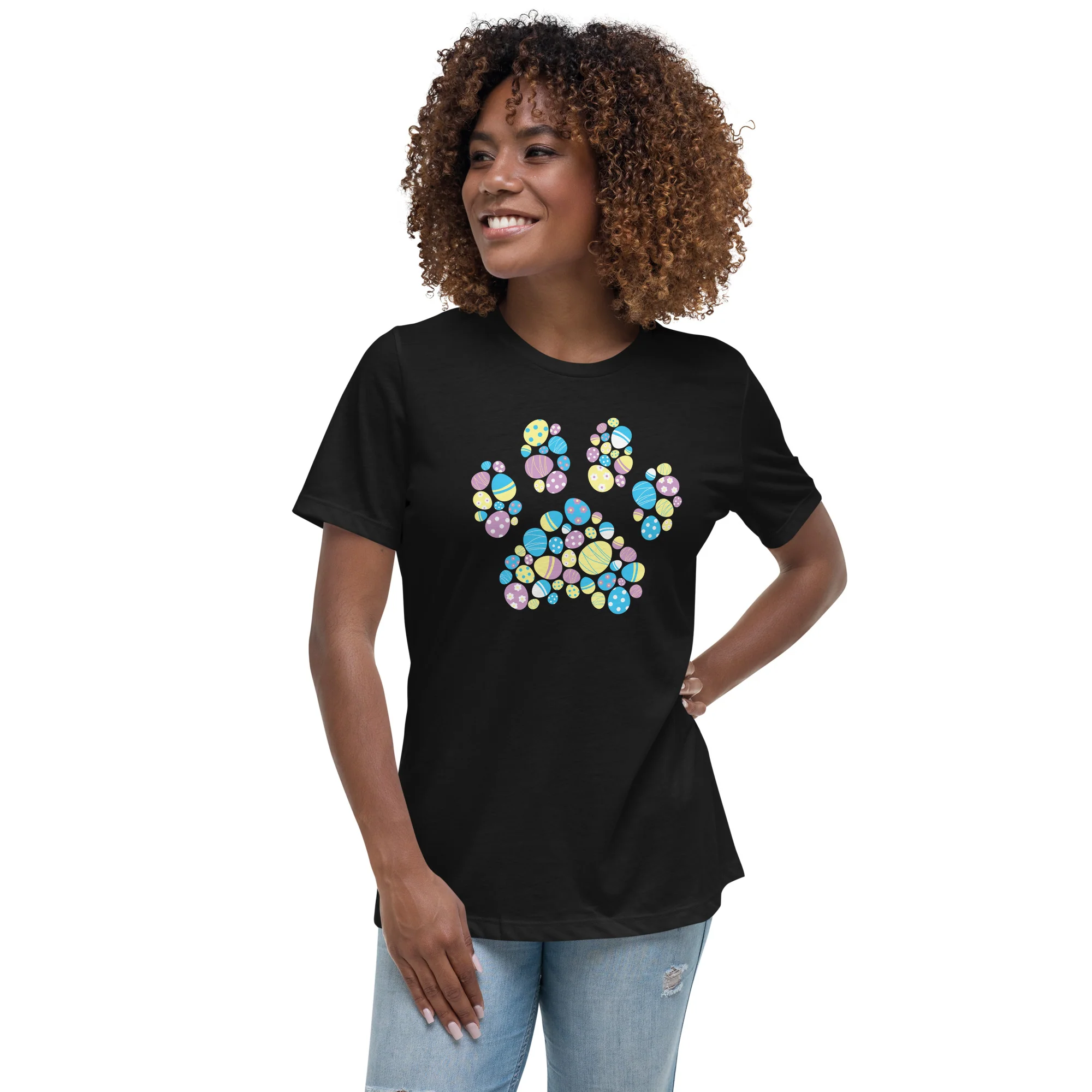 Easter Egg Paw Women's Relaxed T-Shirt - Image 3