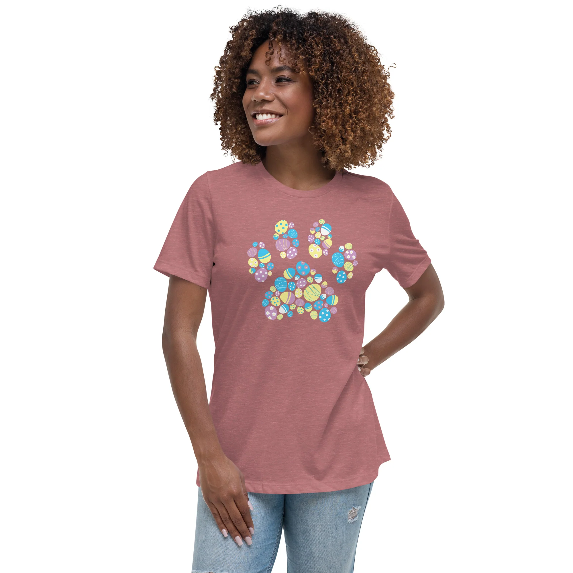 Easter Egg Paw Women's Relaxed T-Shirt - Image 5
