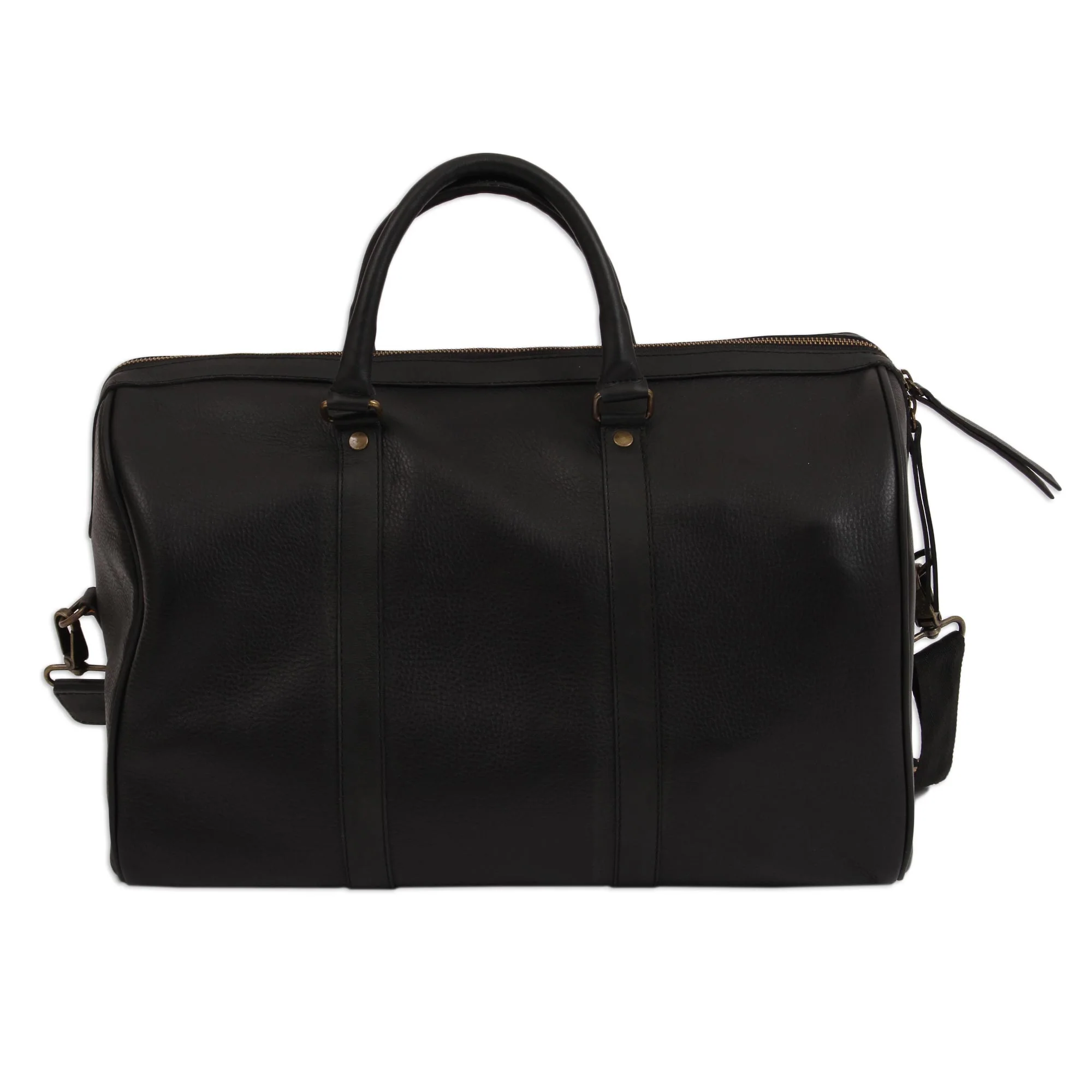 Ebony Traveler Handmade Leather Travel Bag in Ebony from Mexico - Image 4