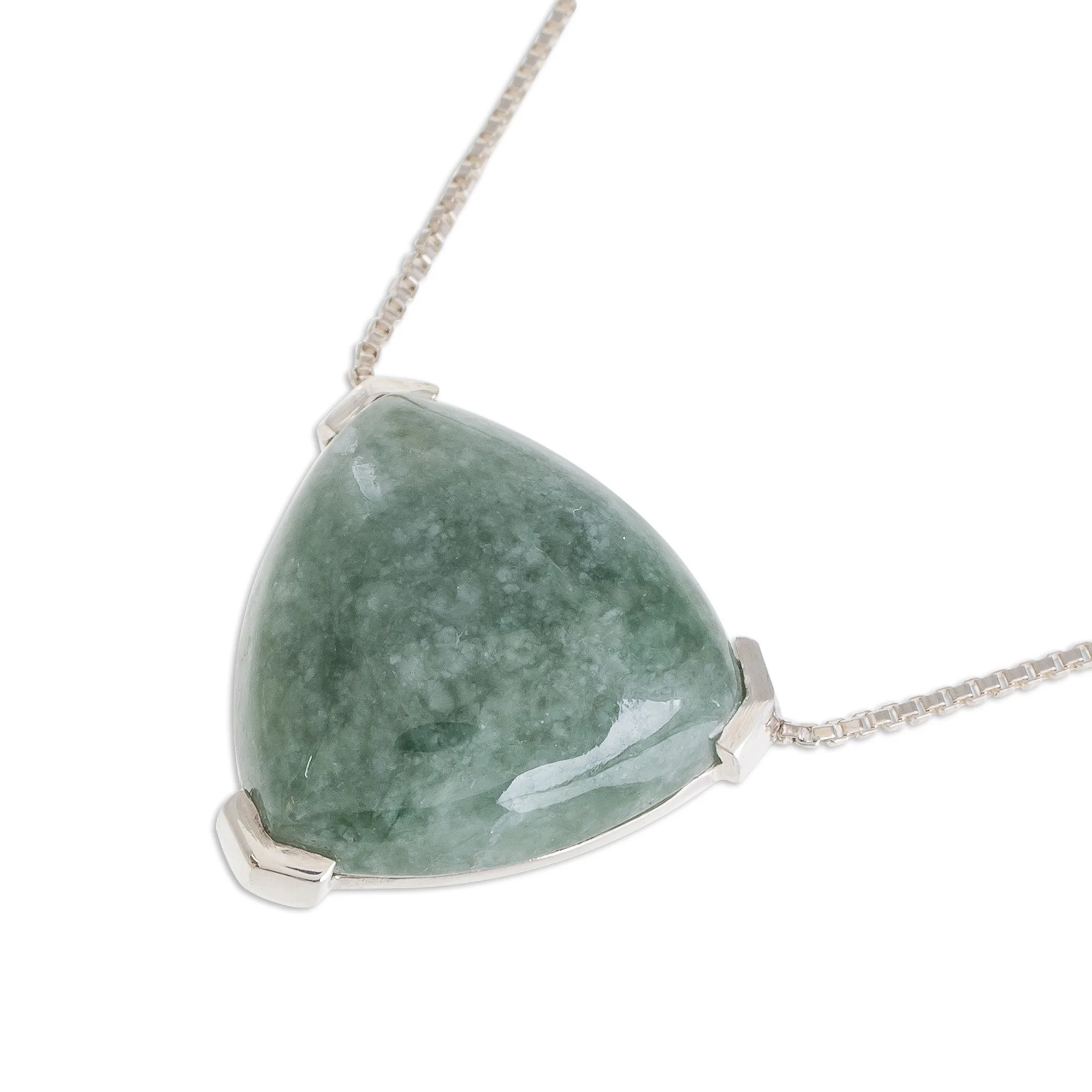 Elegant Balance Triangular Jade Pendant necklace Crafted in Guatemala - Image 5