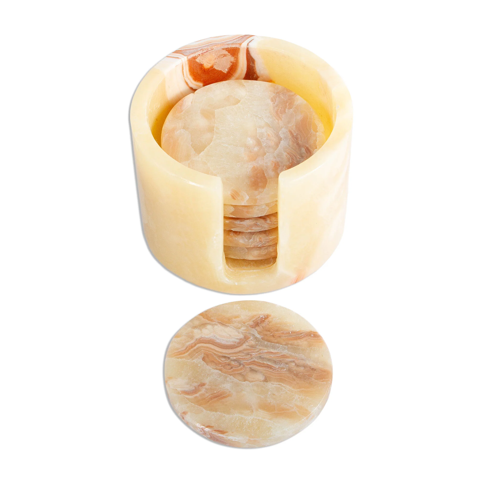 Elegant Earth Handmade Onyx Coasters from Mexico (Set of 6) - Image 2