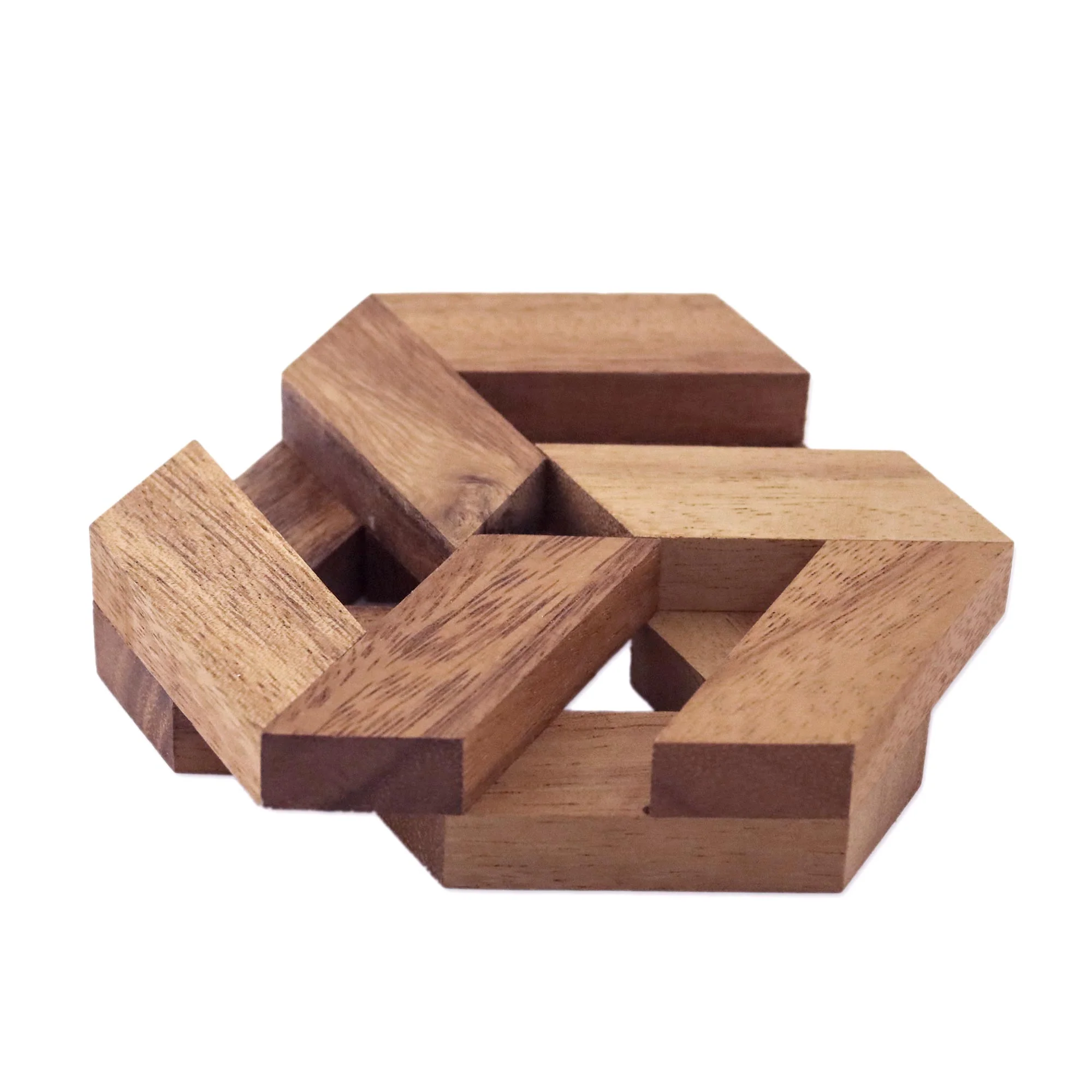 Elegant Hexagon Hexagonal Raintree Wood Puzzle from Thailand - Image 2