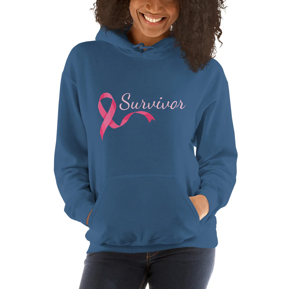 Elegant Pink Ribbon Survivor Hoodie - Image 2
