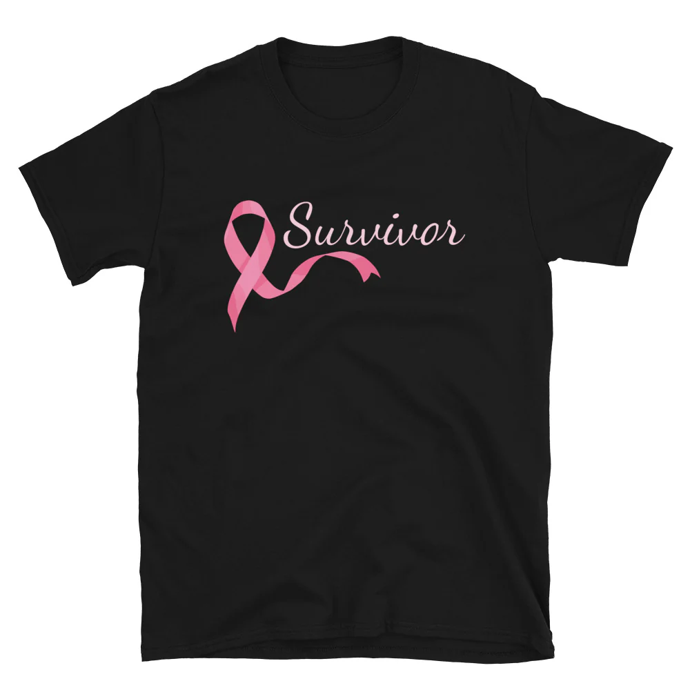 Elegant Pink Ribbon Survivor T-Shirt - Image 3