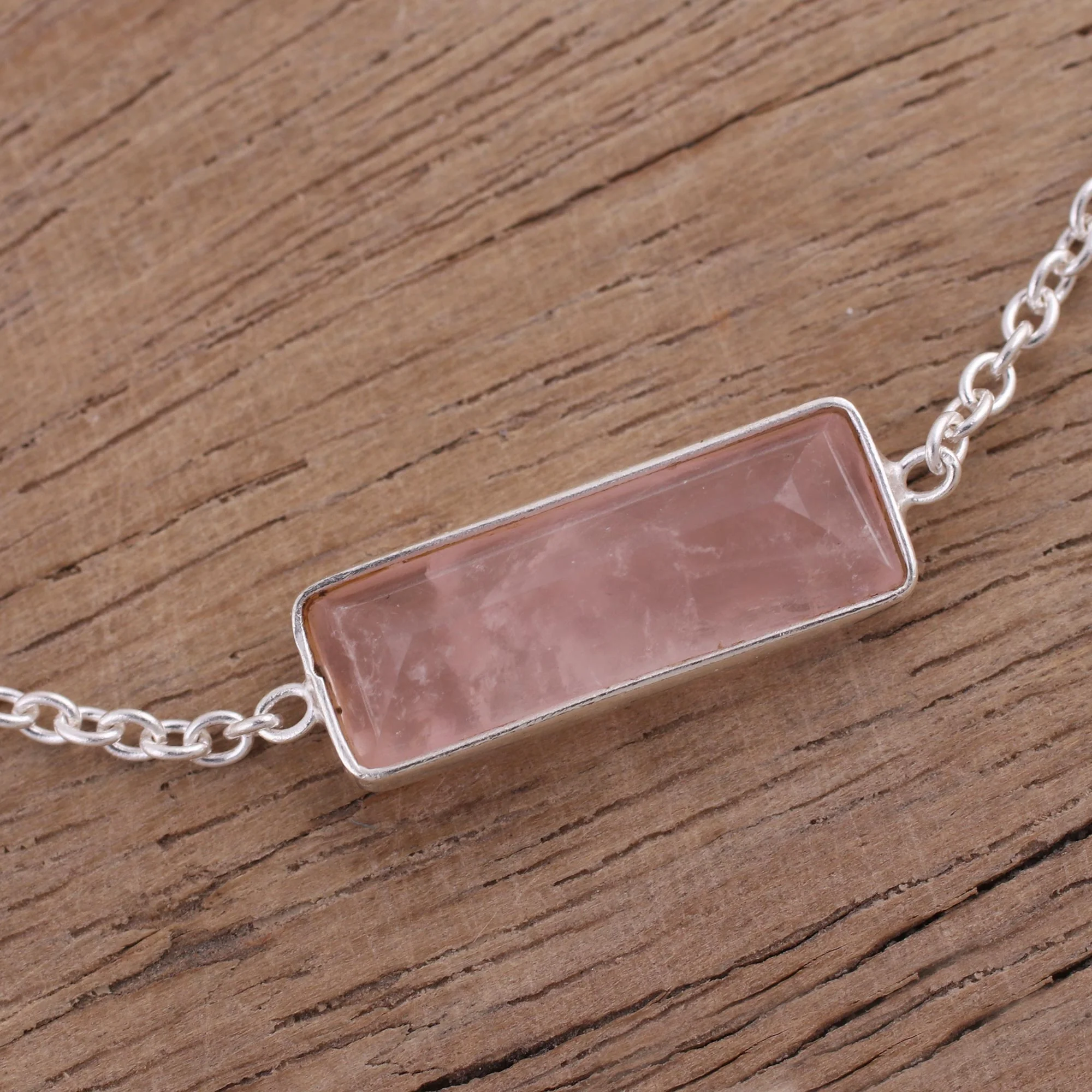 Elegant Prism Rose Quartz Bracelet - Image 3