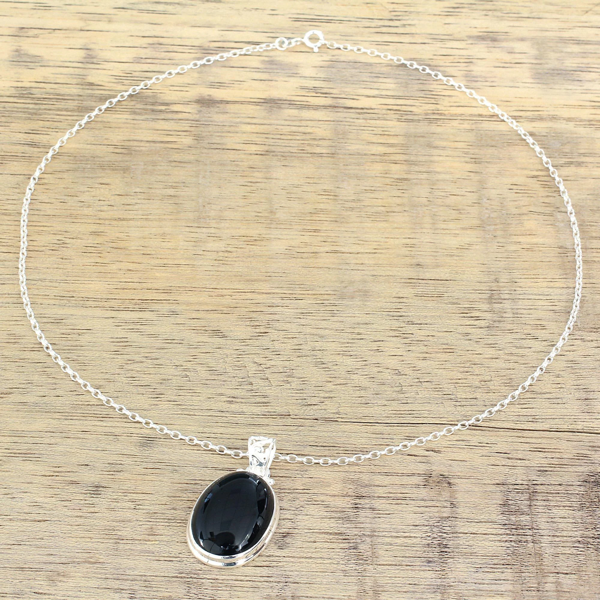 Elegant Protector Handcrafted Onyx Necklace - Image 2