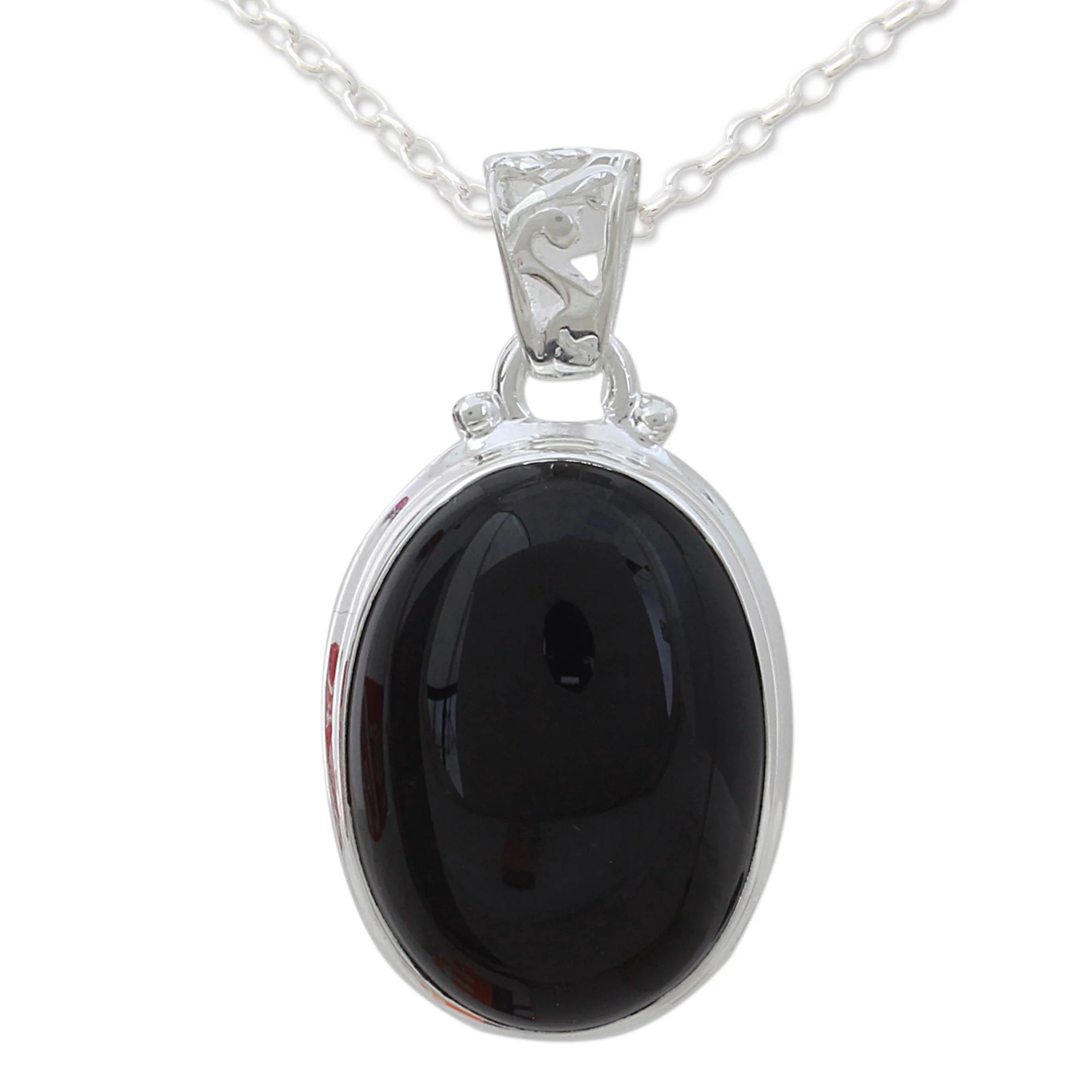 Elegant Protector Handcrafted Onyx Necklace - Image 4