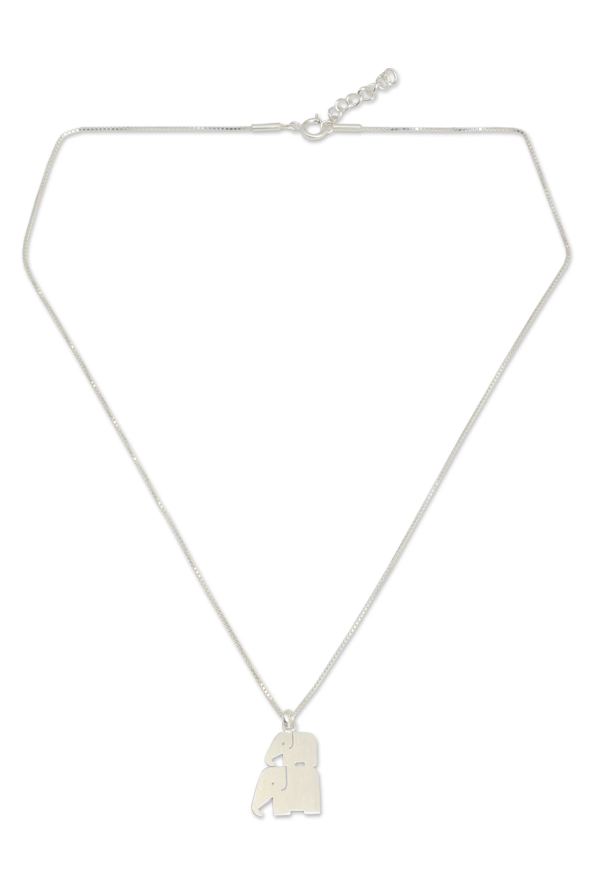 Elephant Brothers Modern Silver Thai Elephant Necklace - Image 2