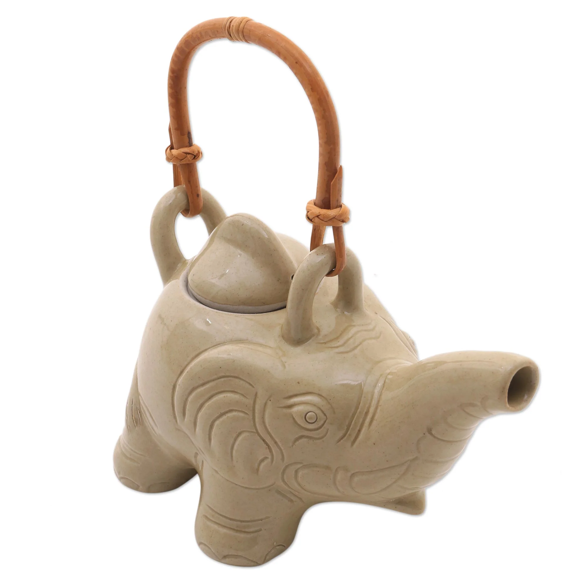 Elephant Cream Tea Good Luck Ceramic Teapot - Image 3
