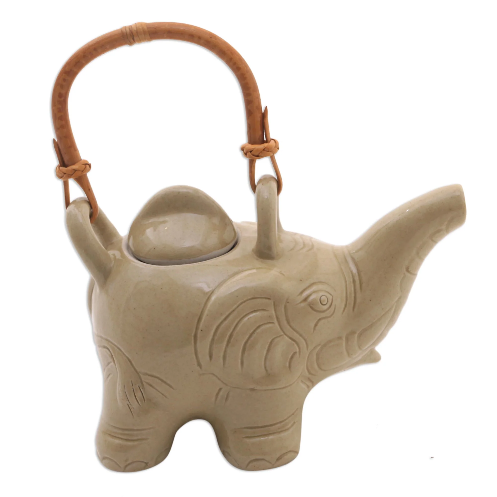 Elephant Cream Tea Good Luck Ceramic Teapot - Image 4