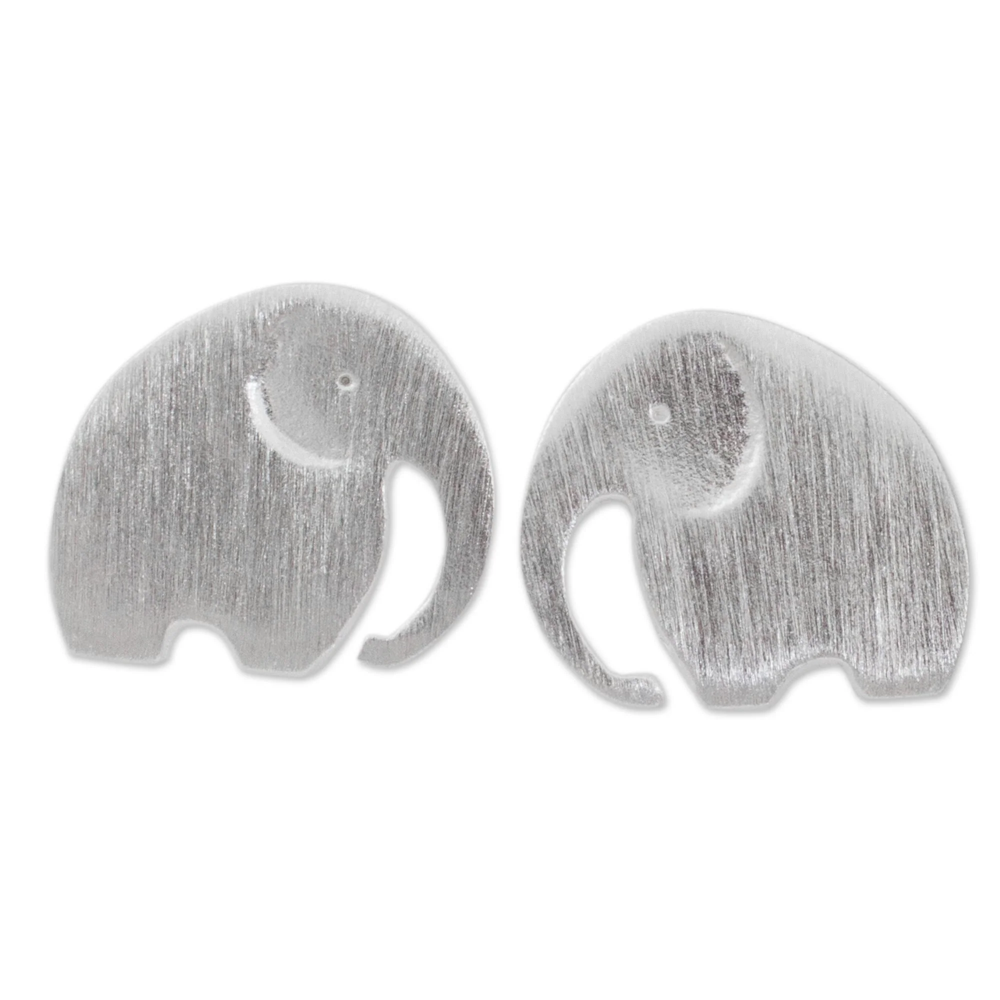 Elephant Fun Stud Earrings with Elephant Motif in 925 Sterling Silver - Image 2