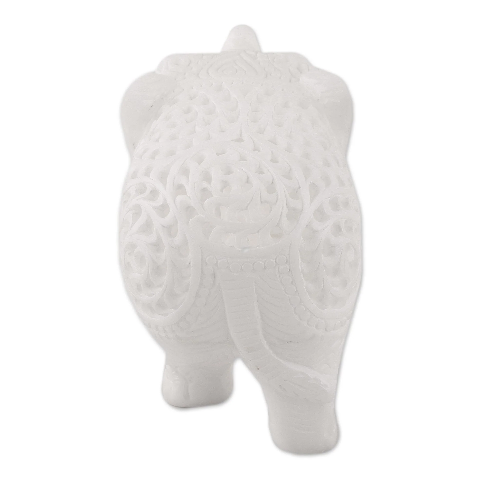 Elephant Interior Jali Elephant Alabaster Sculpture from India - Image 4