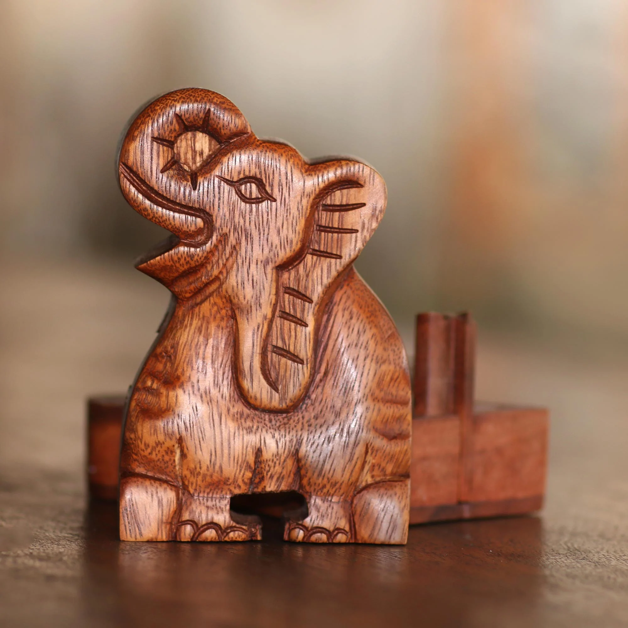 Elephant Secret Elephant Theme Wood Puzzle Box - Image 3