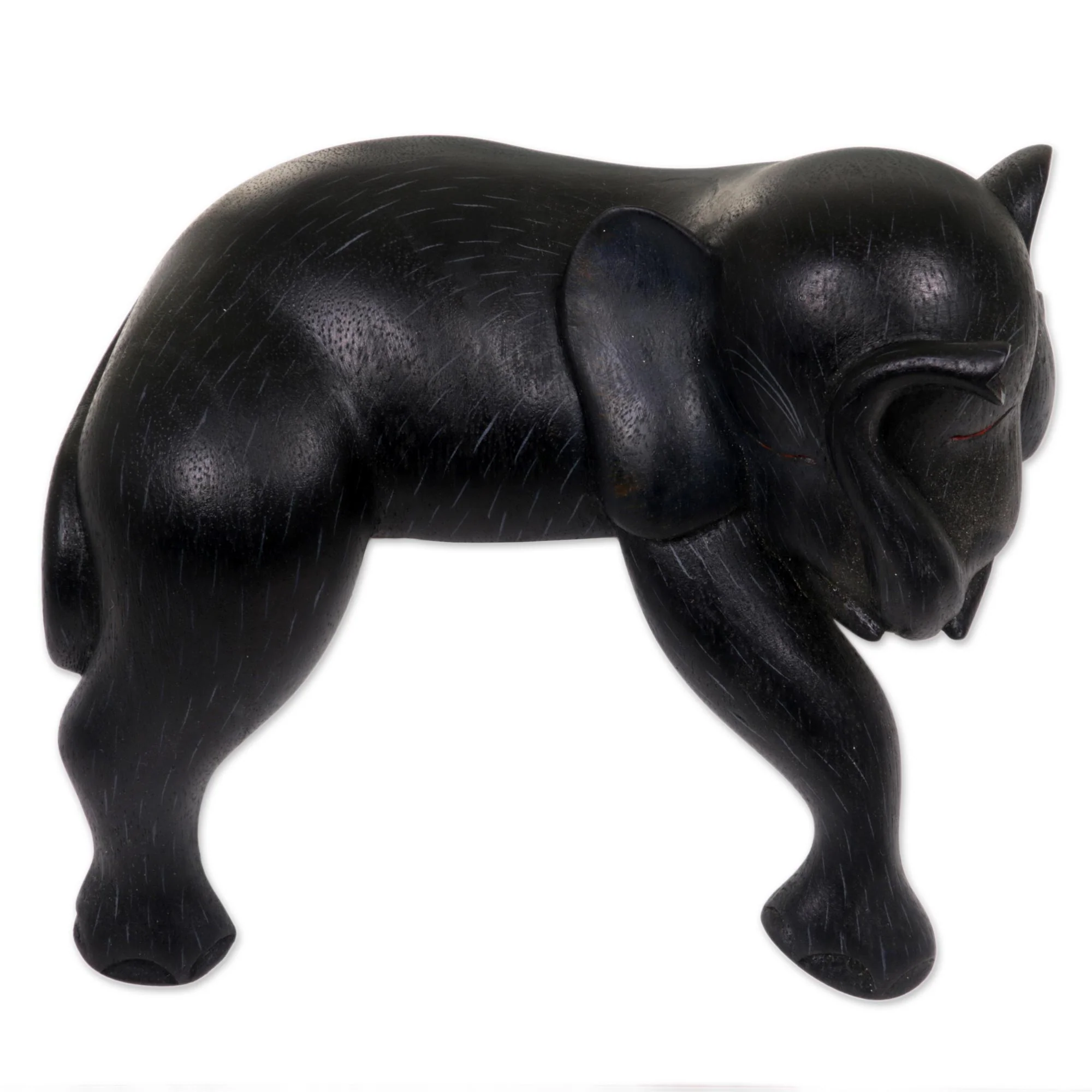 Elephant Sleeping Hand Made Wood Sculpture of Elephant from Indonesia - Image 2