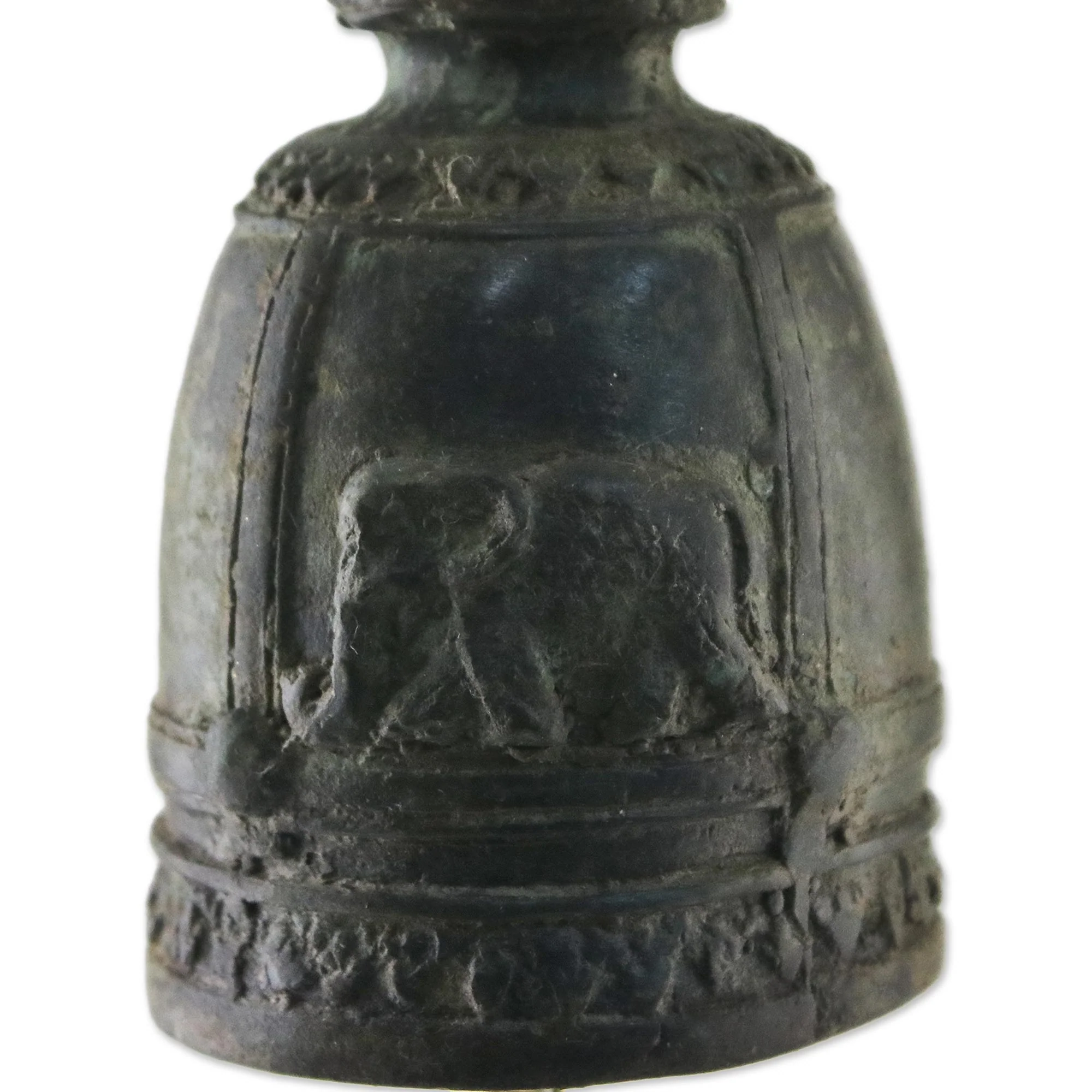 Elephant Song Recycled Decorative Brass Bell with Elephant Motif - Image 3