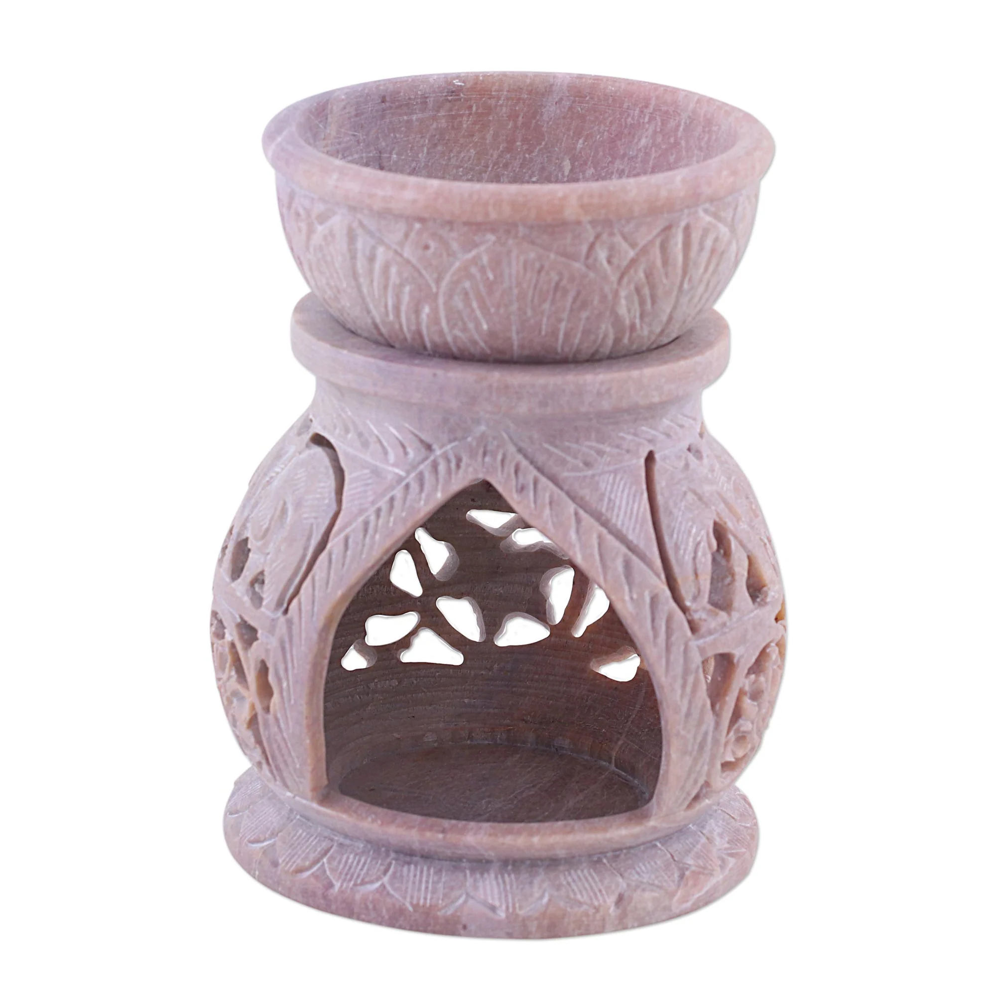 Elephant Stroll Handcrafted Elephant Soapstone Oil Warmer from India - Image 2