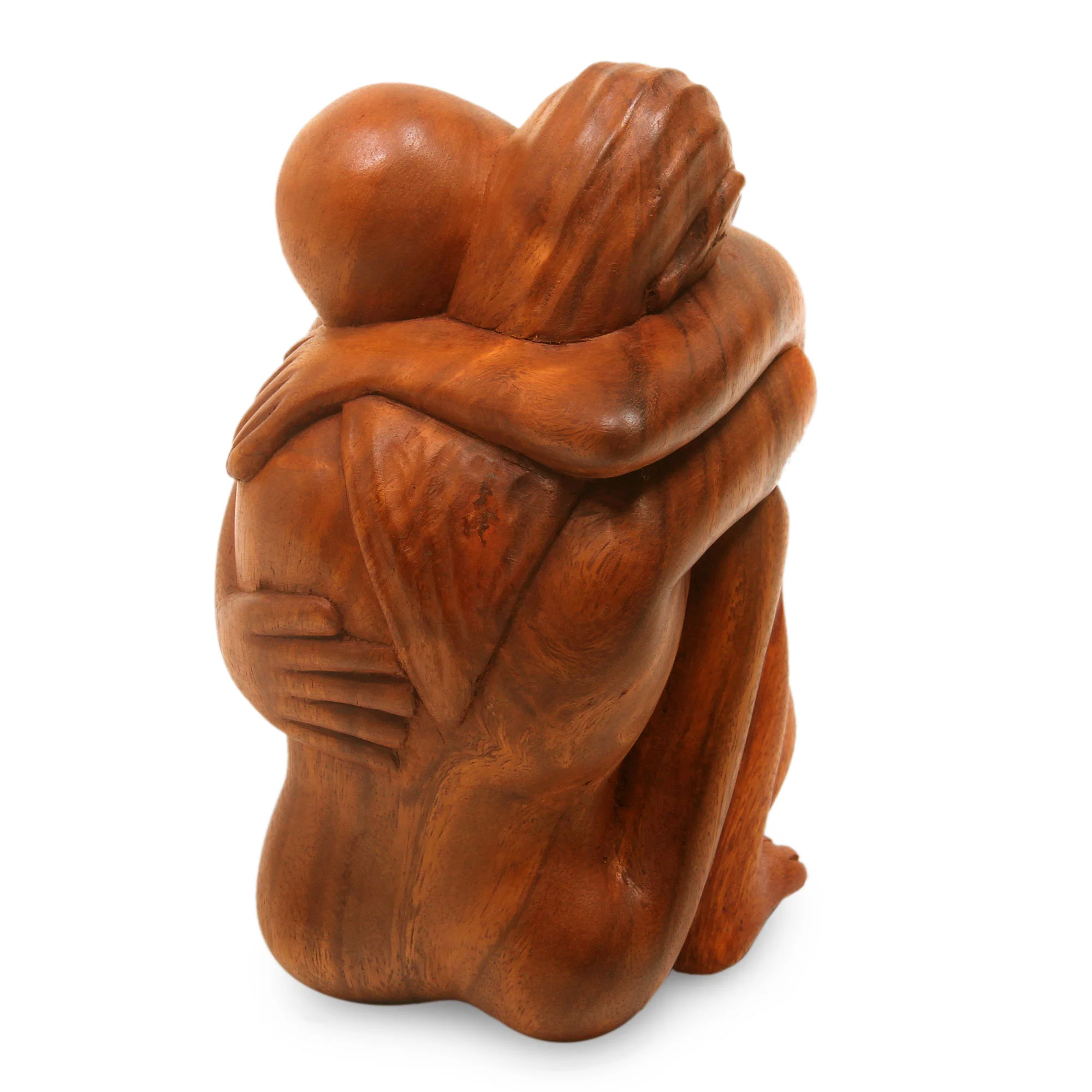Embracing Romantic Suar Wood Sculpture - Image 3