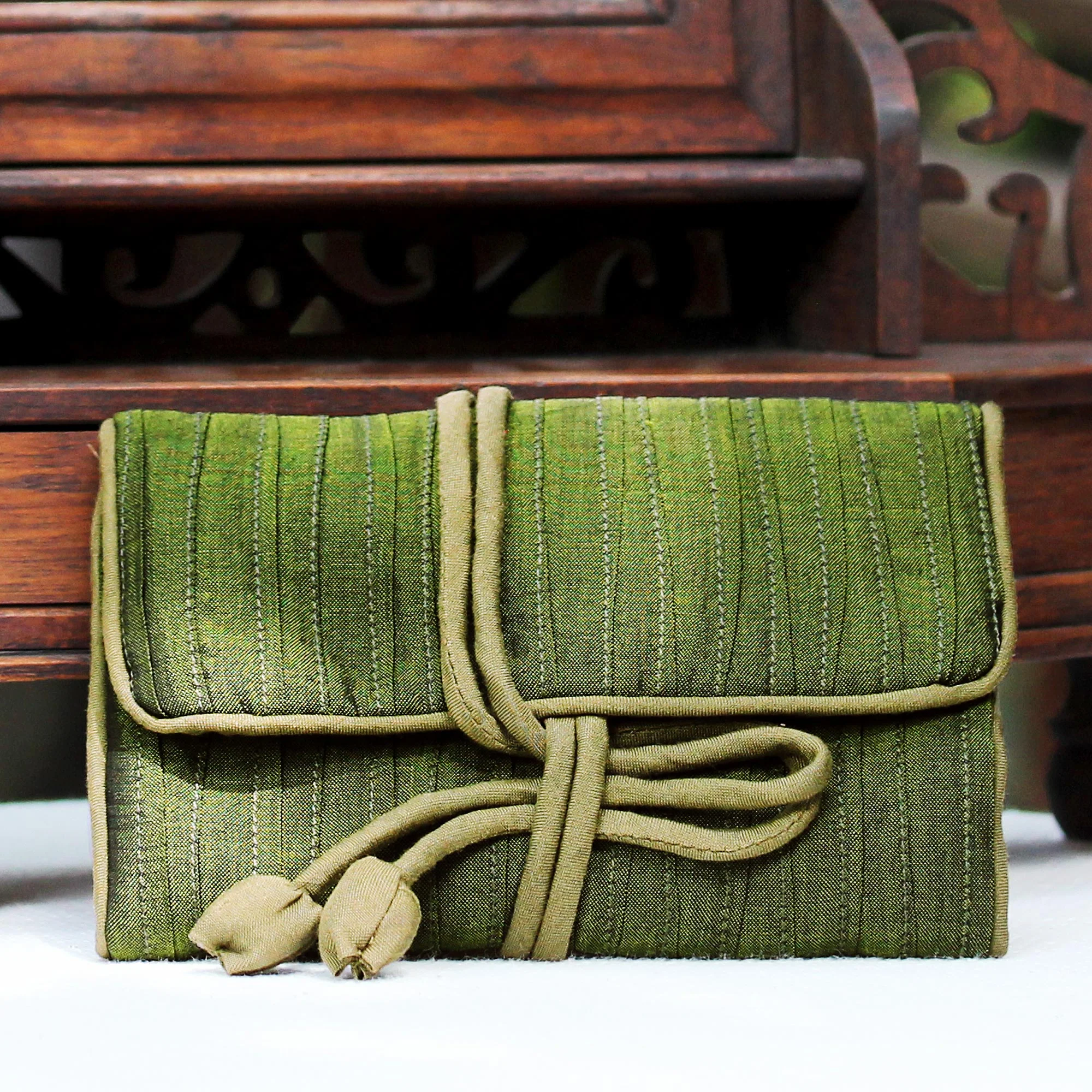 Enchanted Journey In Olive Jewelry Roll