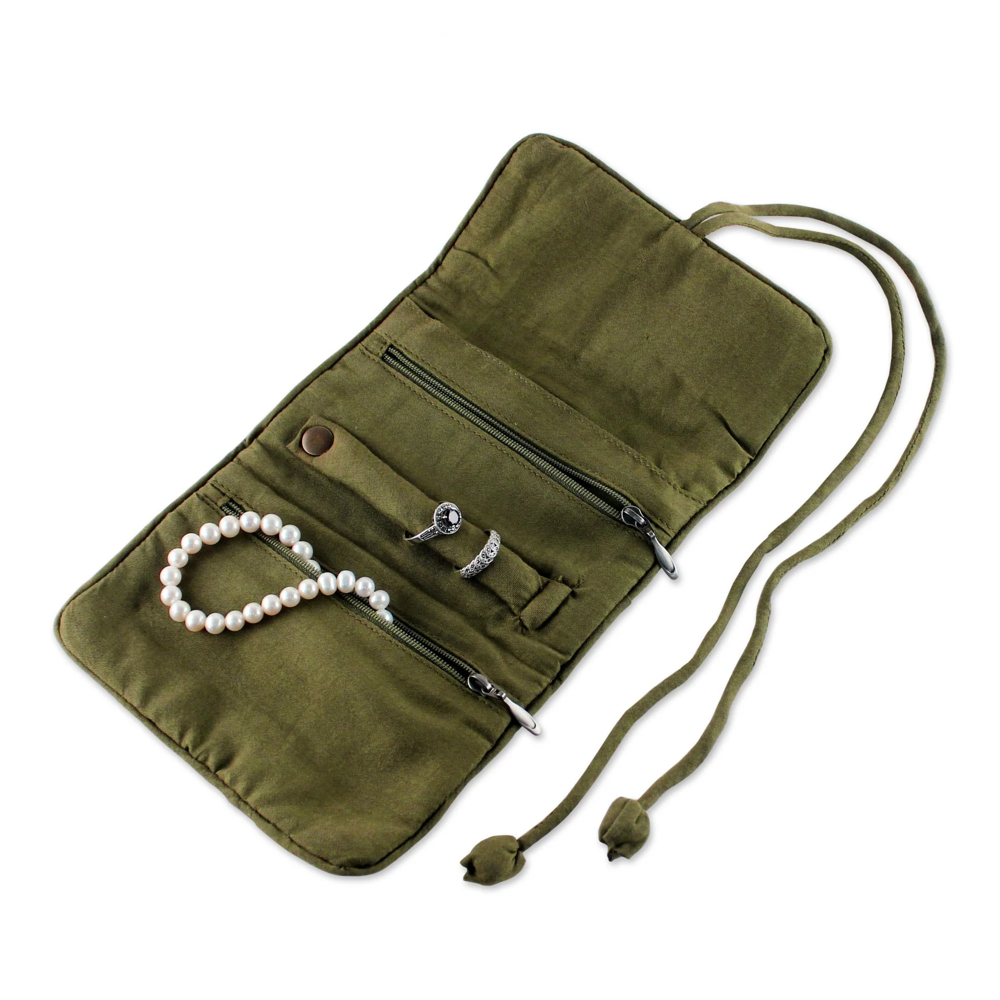 Enchanted Journey In Olive Jewelry Roll - Image 5