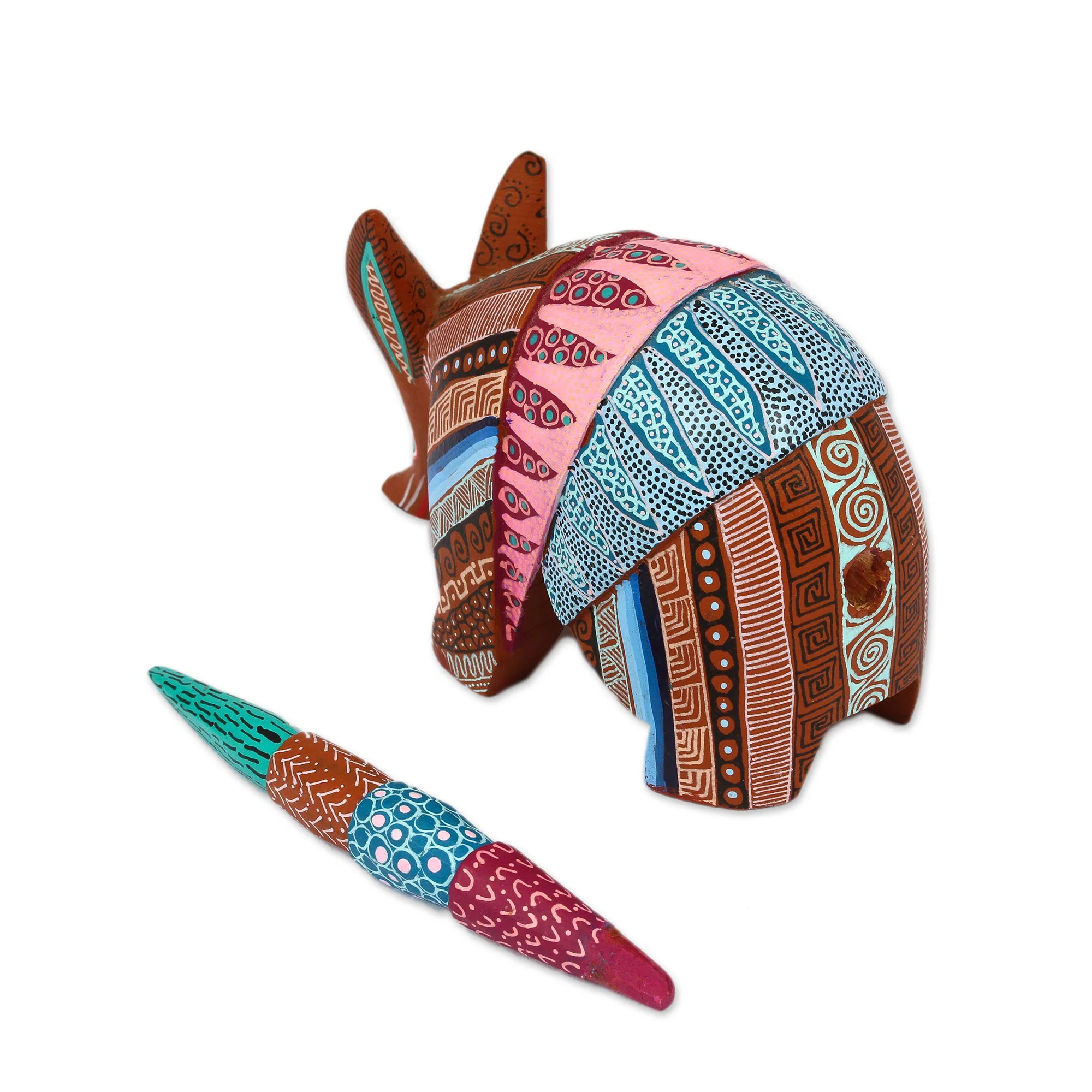 Enchanting Armadillo Handcrafted Copal Wood Alebrije Armadillo Figurine - Image 5