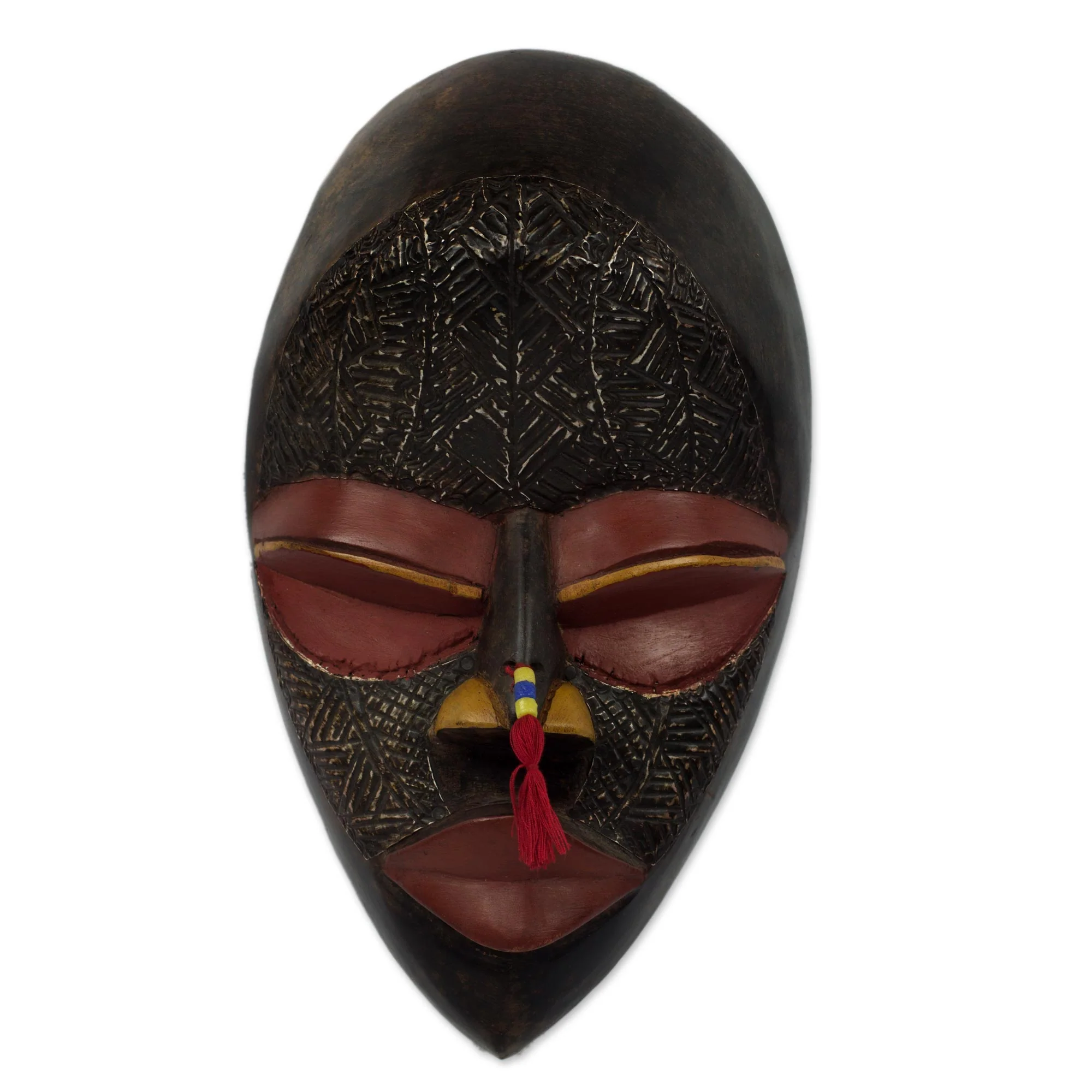 End to Calamity Hand Carved Wood Wall Mask - Image 2