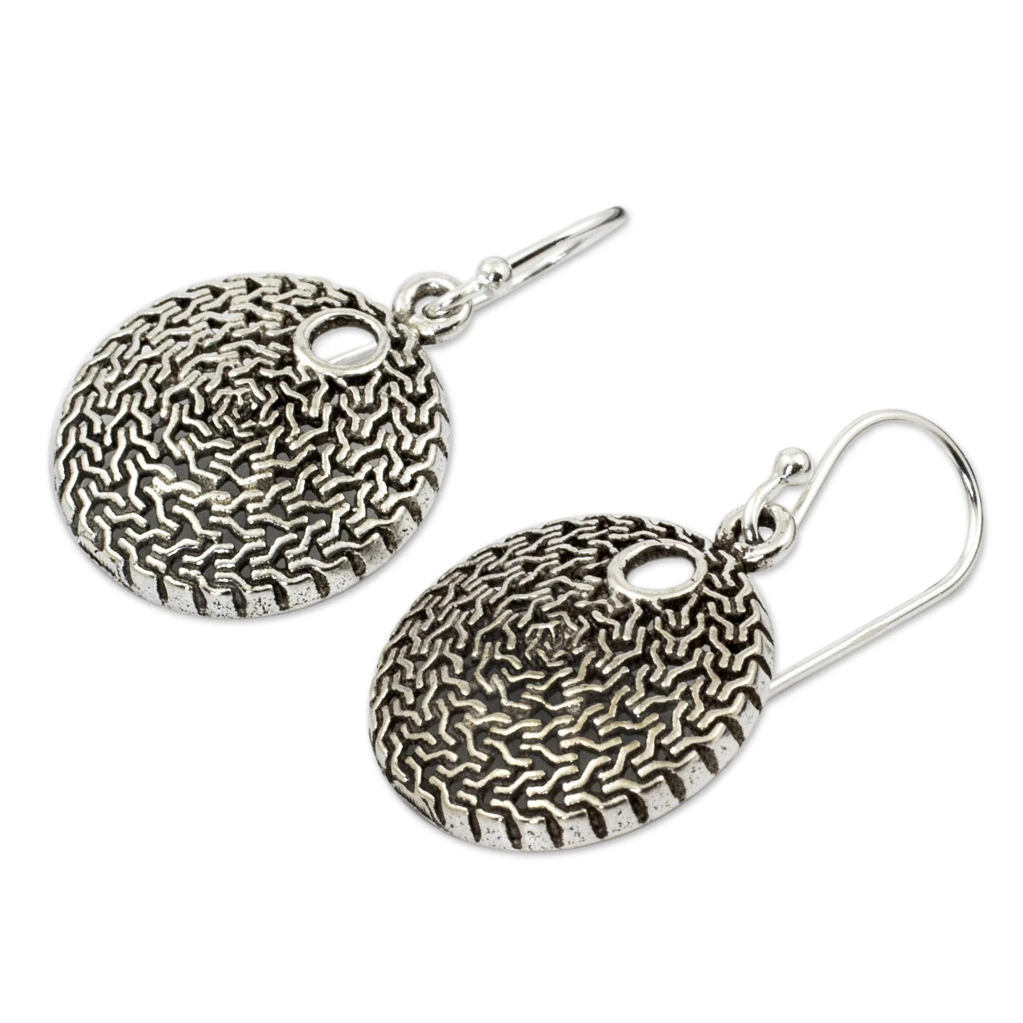 Energized Modern Silver Dangle Earrings from Thailand - Image 3