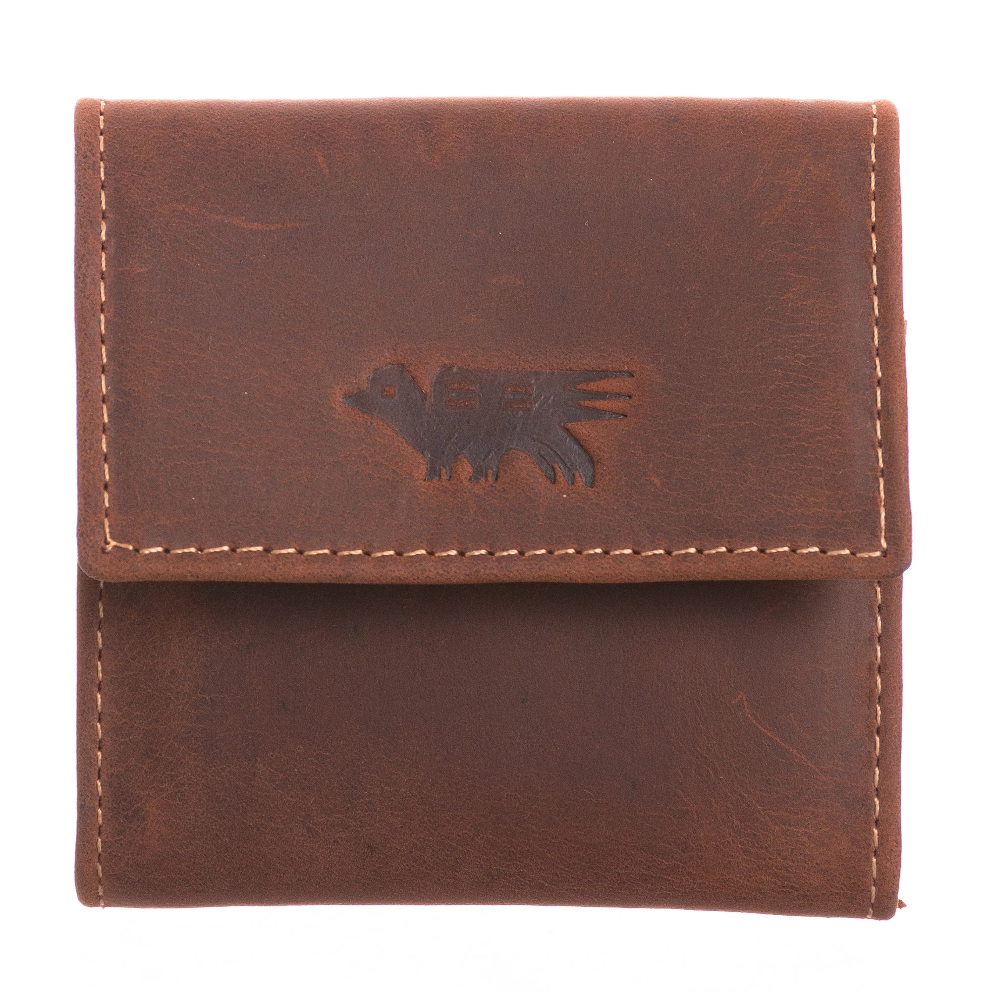 Esquire in Dark Brown Men's Two Compartment Dark Brown Leather Coin Wallet - Image 2