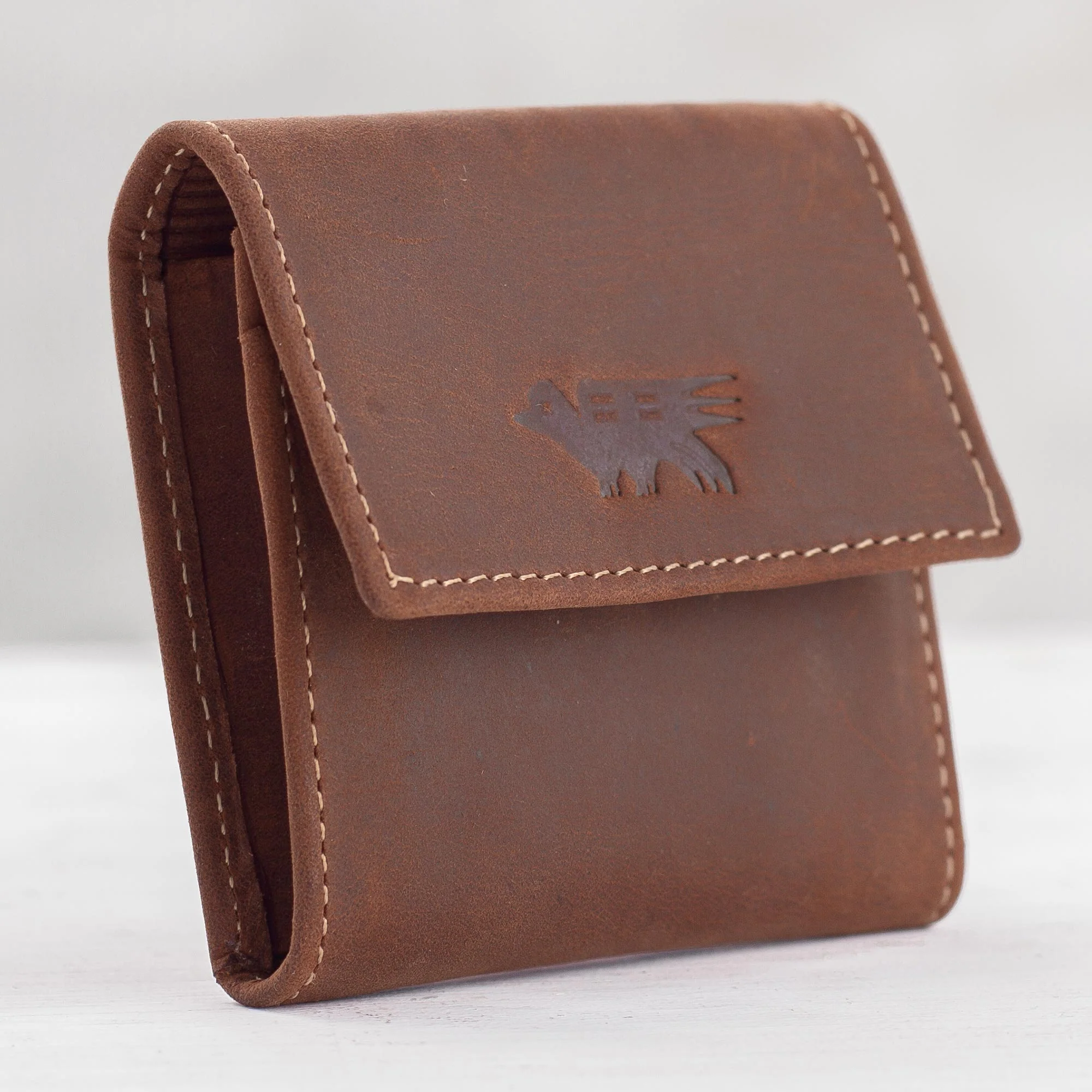 Esquire in Dark Brown Men's Two Compartment Dark Brown Leather Coin Wallet - Image 3