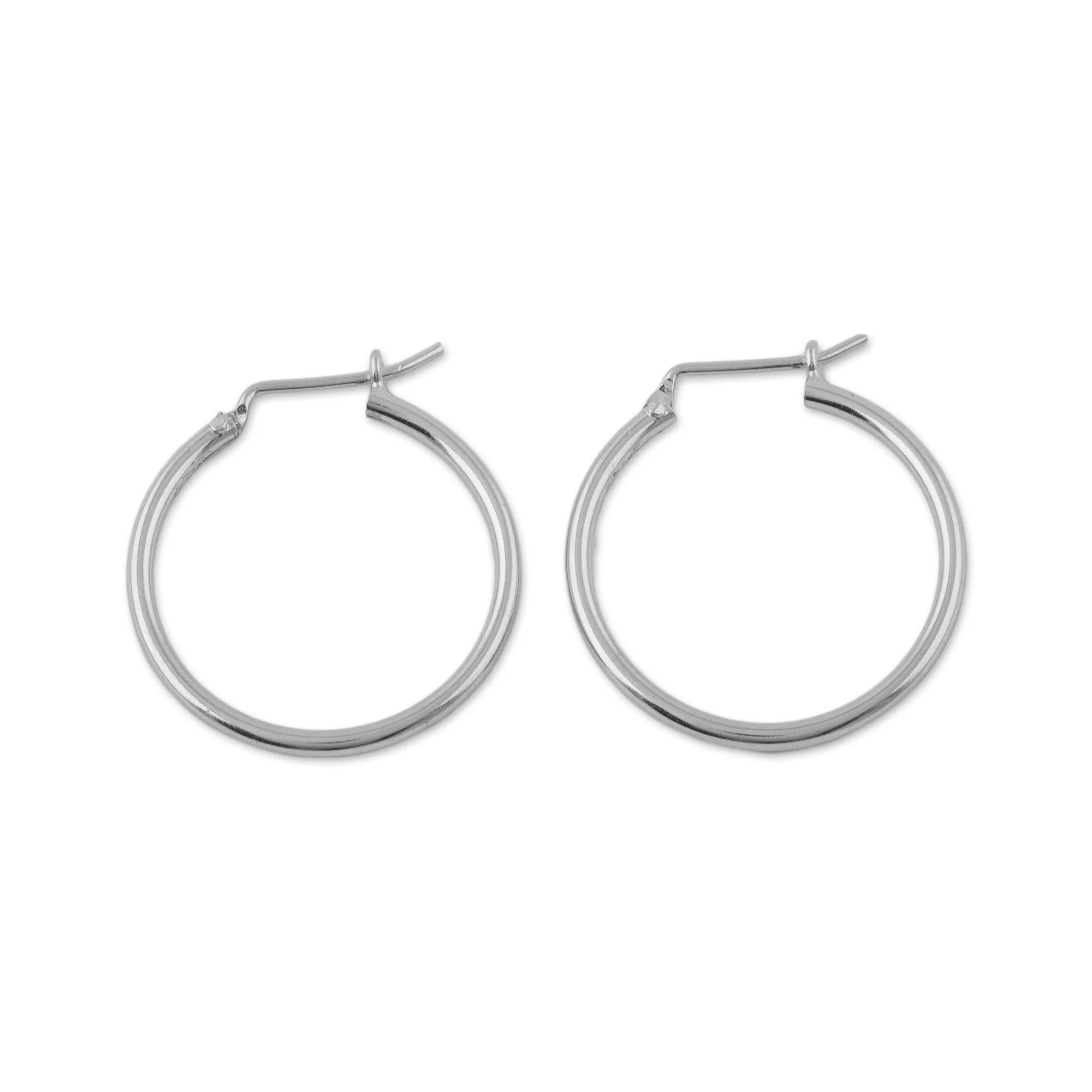 Eternal Gleam High-Polish 925 Sterling Silver Hoop Earrings from Peru - Image 2