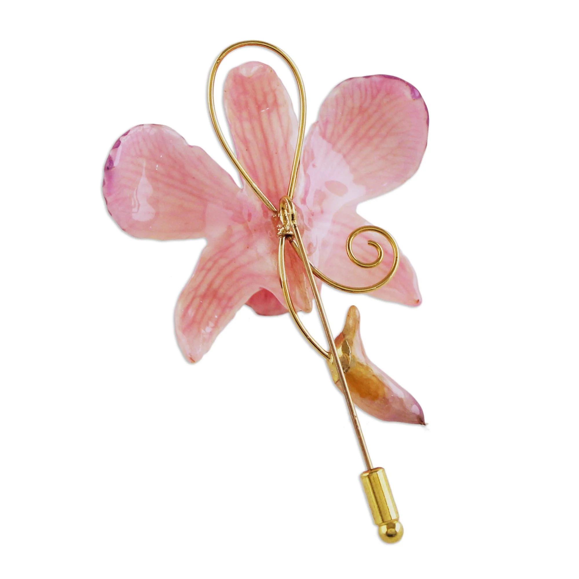 Eternal Orchid Gold Plated Flower Brooch - Image 5